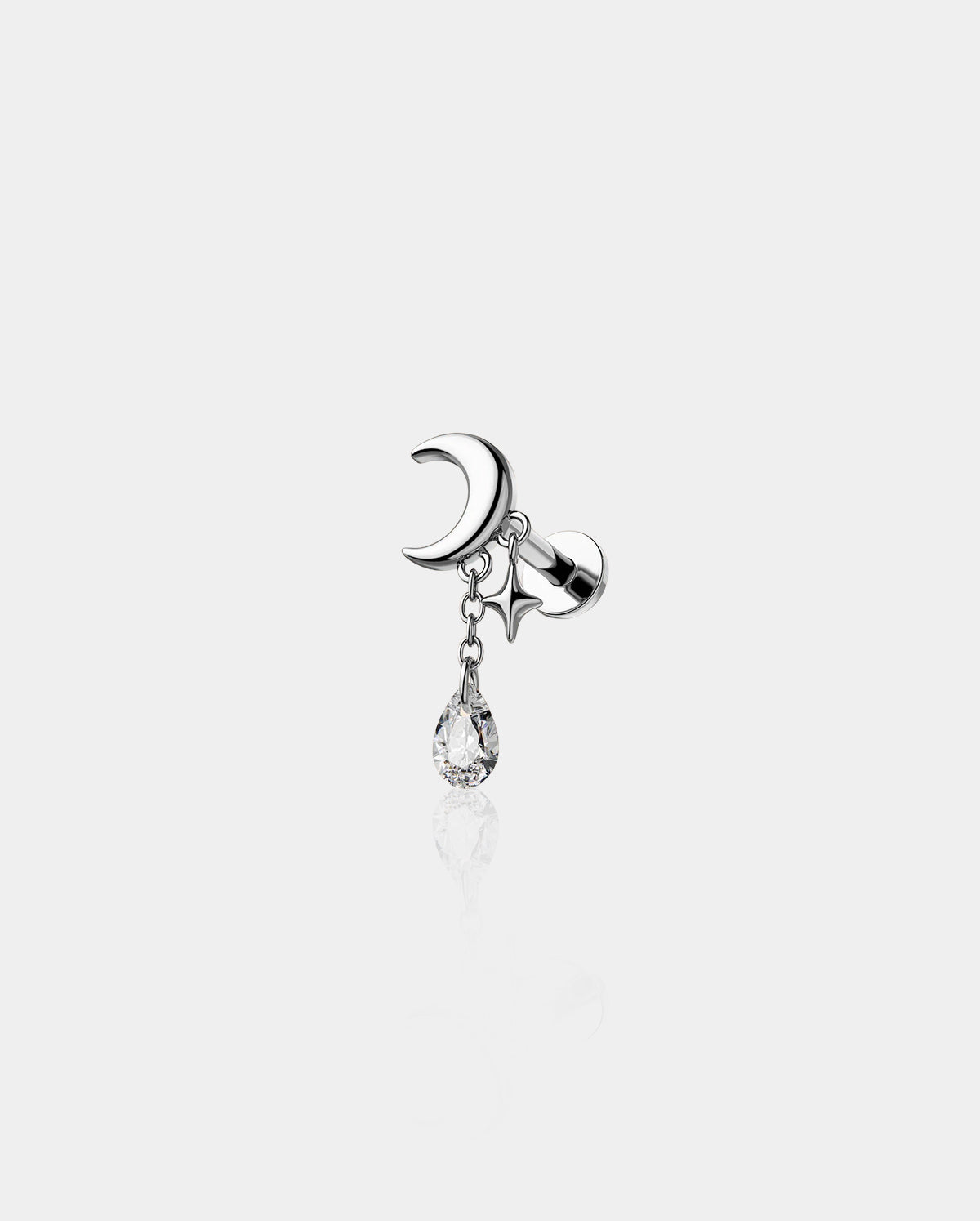 oufer moon & Star cartilage stud