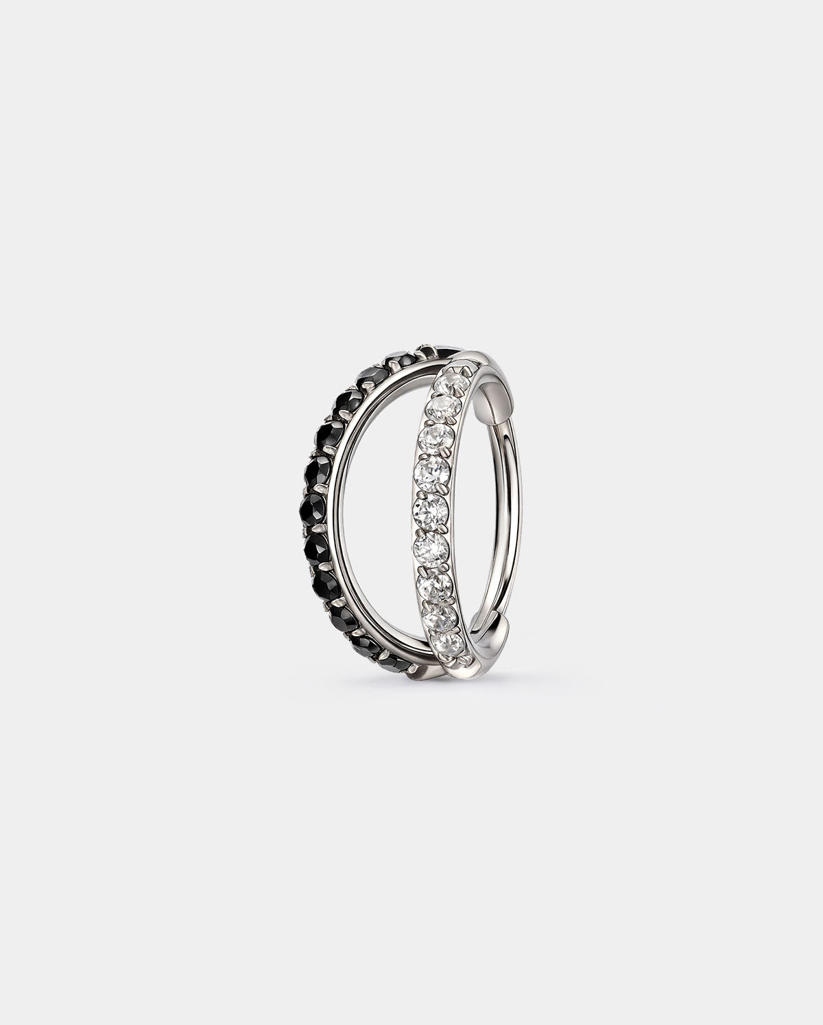 Black & Clear CZ Nose Ring