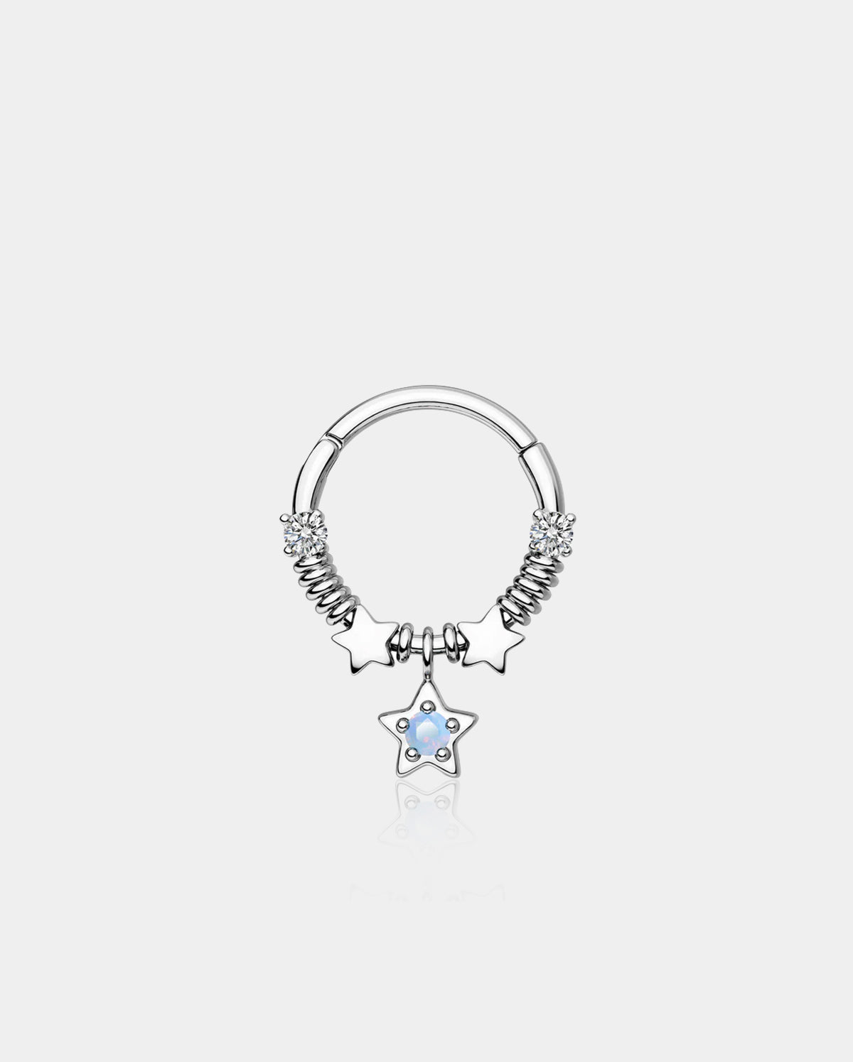 Fairy Synthetic Opal Star Hinged Segment Septum Ring