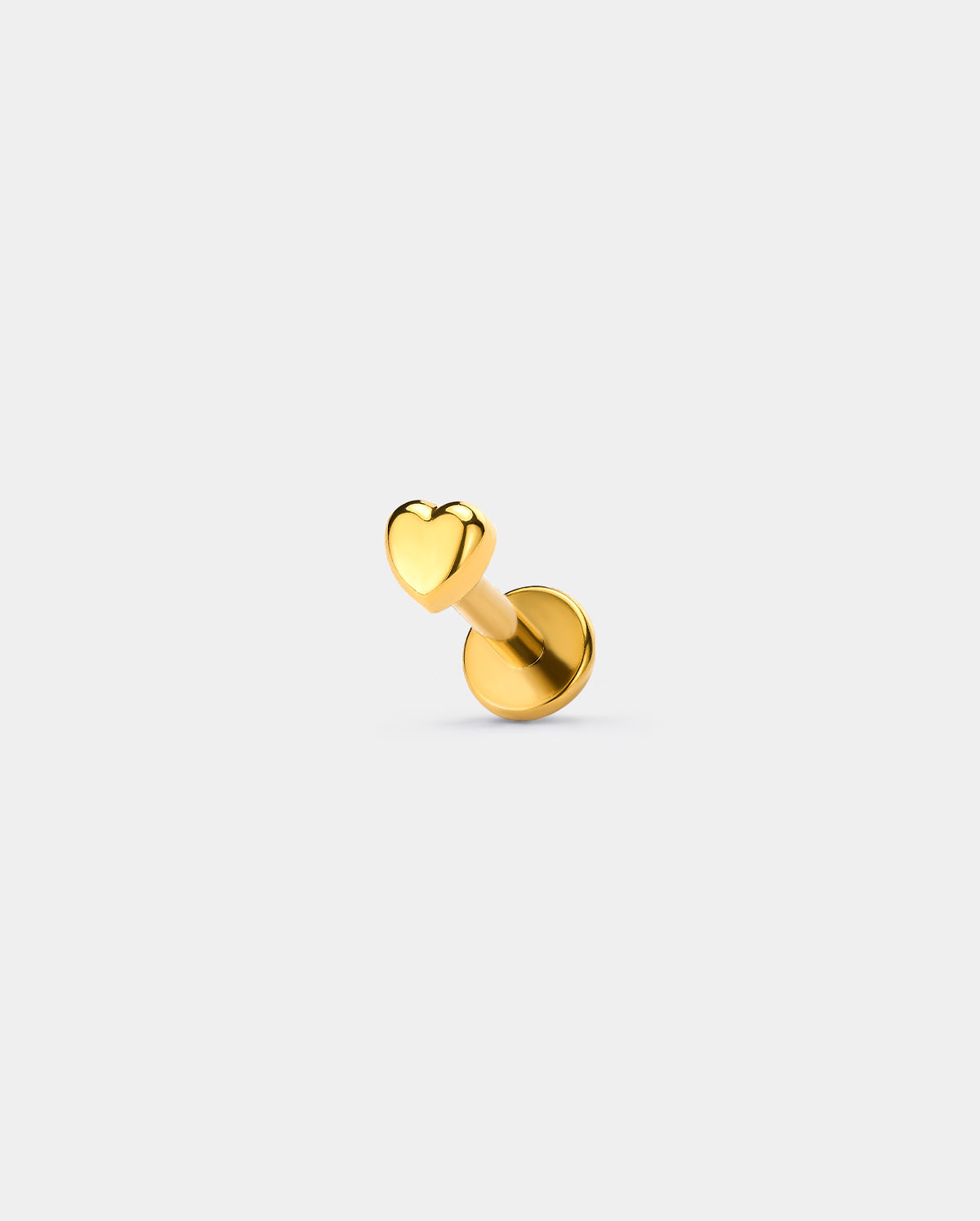 gold heart flat back stud