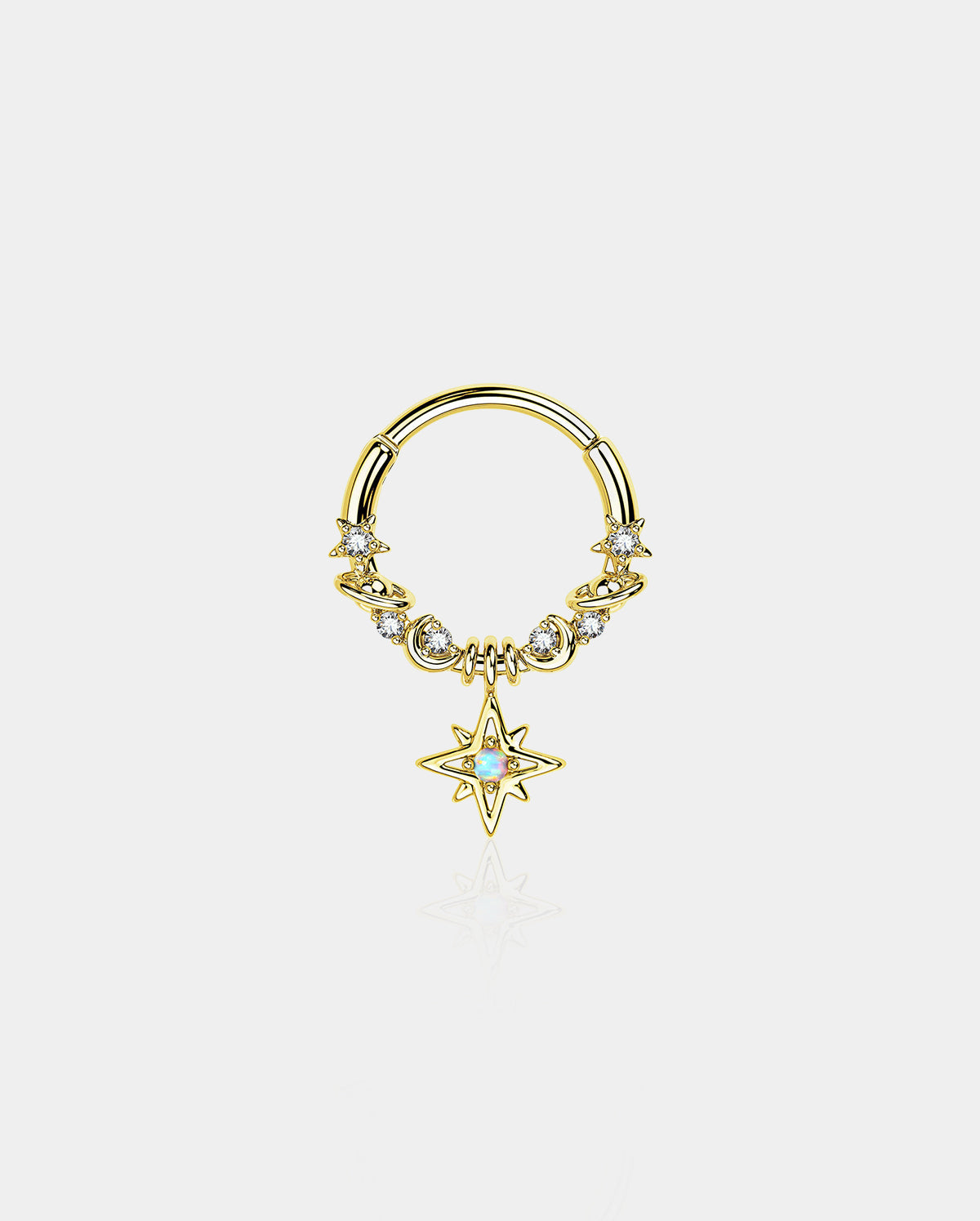Star Moon Planet Dangle Septum Ring