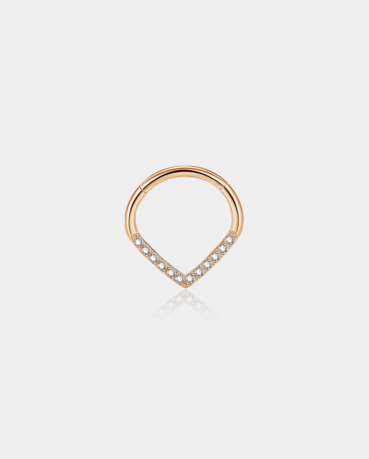 Anneau de Septum Triangle CZ Clair 16G 8/10mm