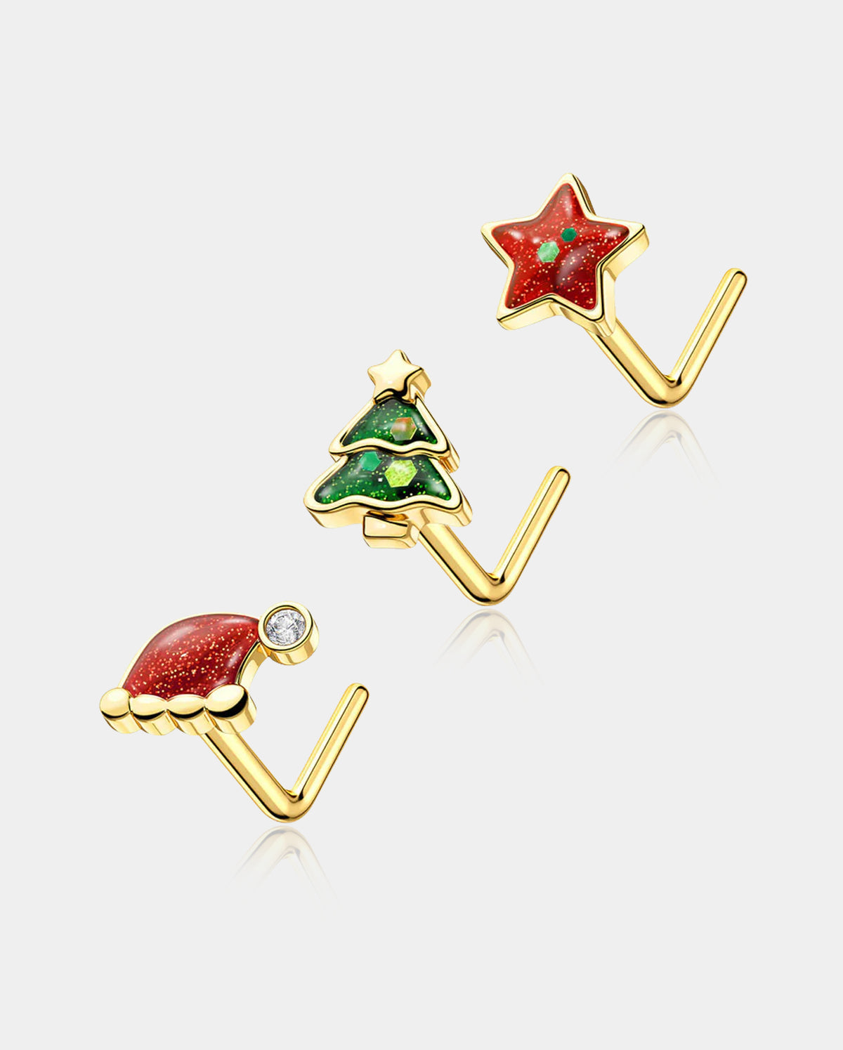 oufer christmas nose stud