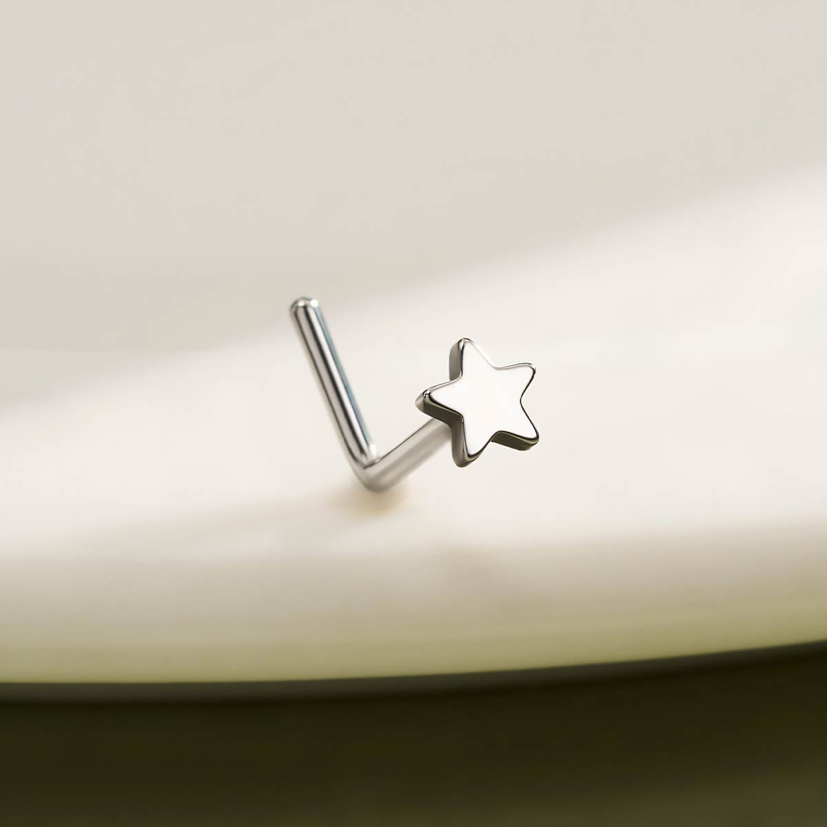 Lshaped Crescent Star Nostril Stud