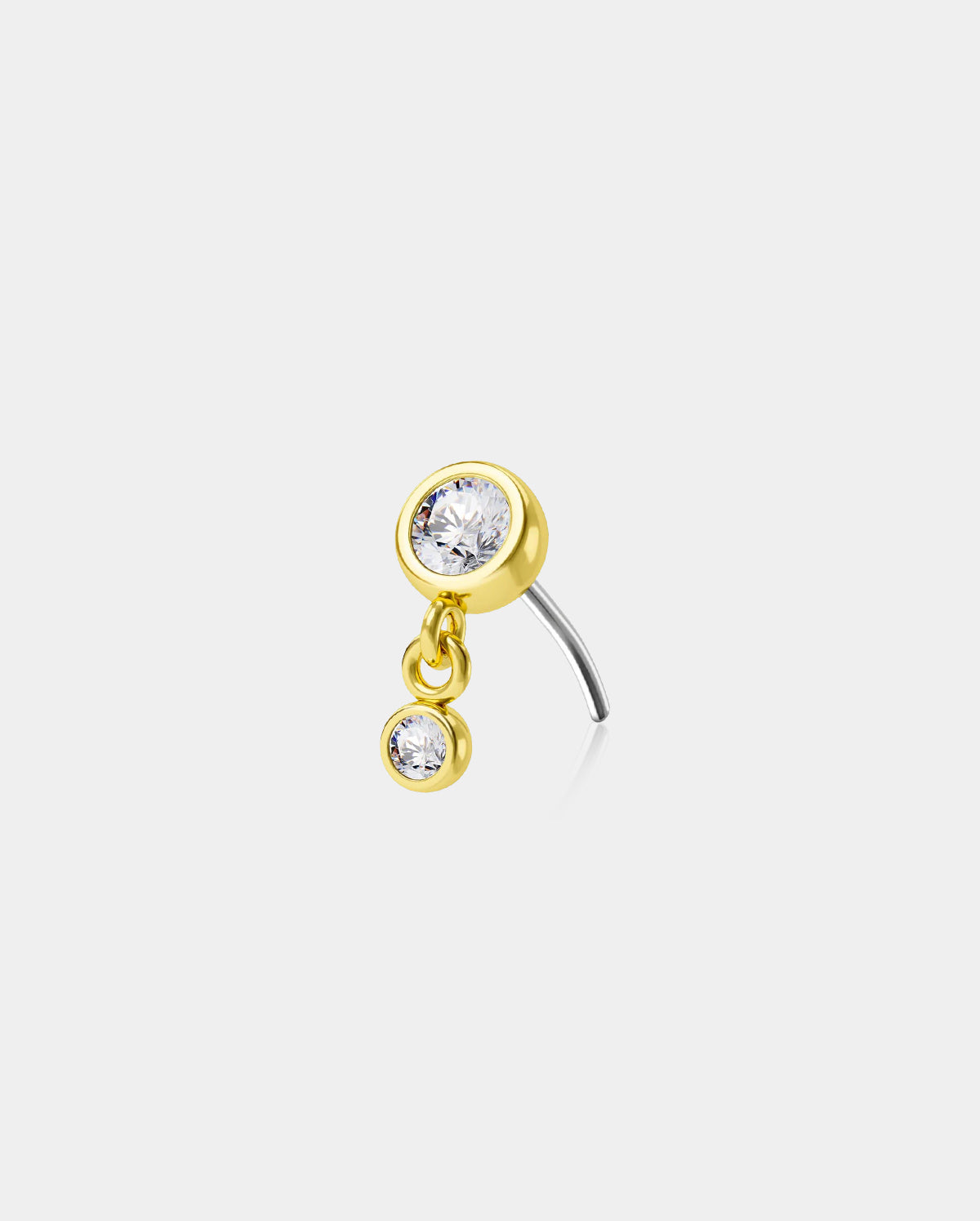 14k gold dangle nose stud