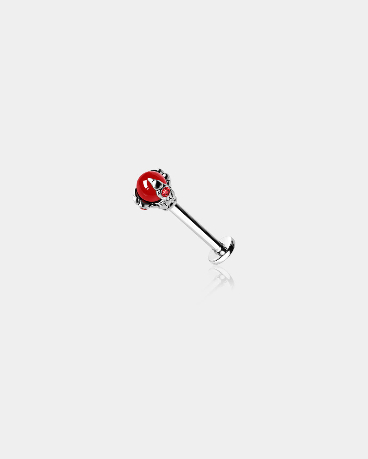 red lip cartilage stud