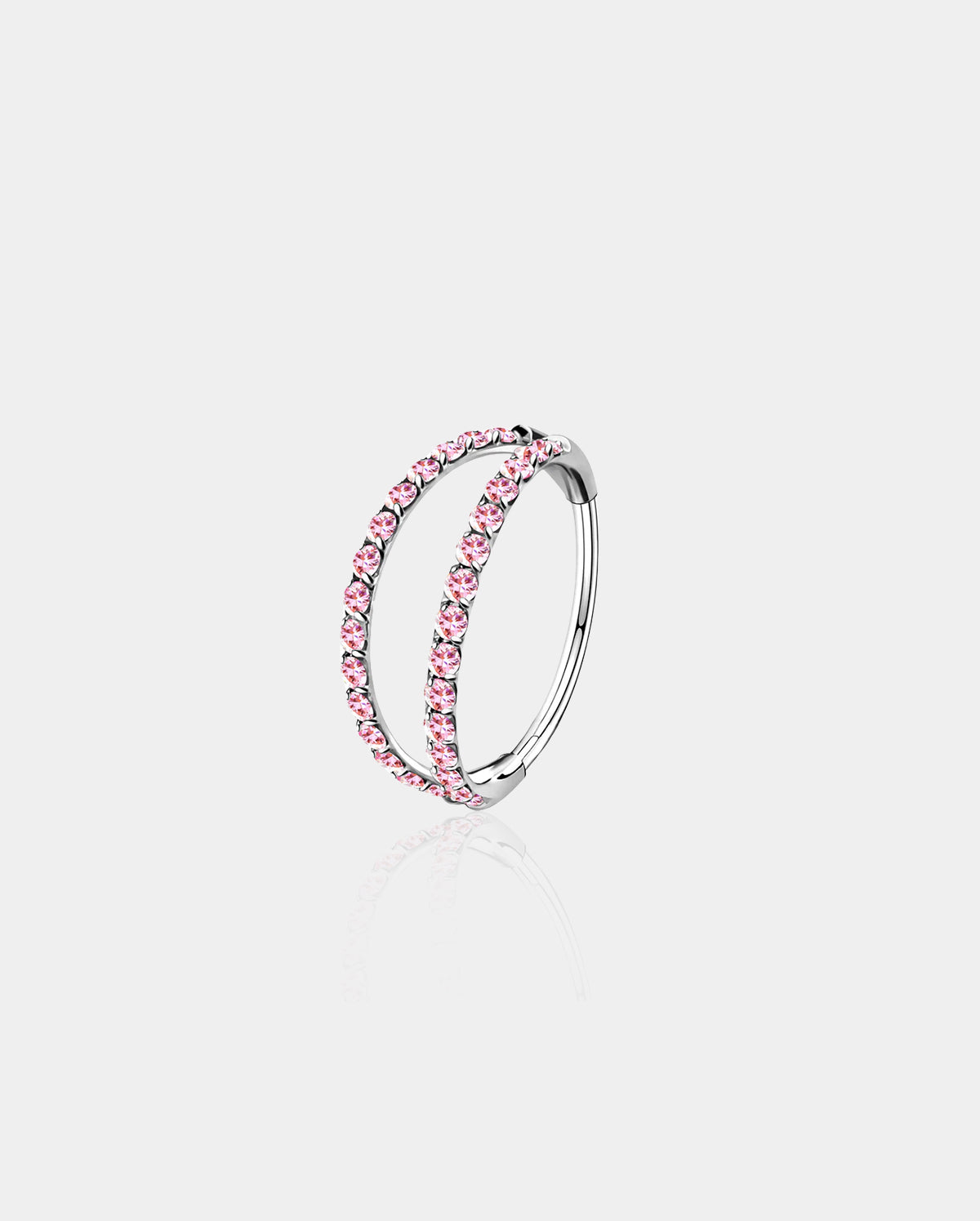 20G CZ Double Hoop Segment Nose Ring