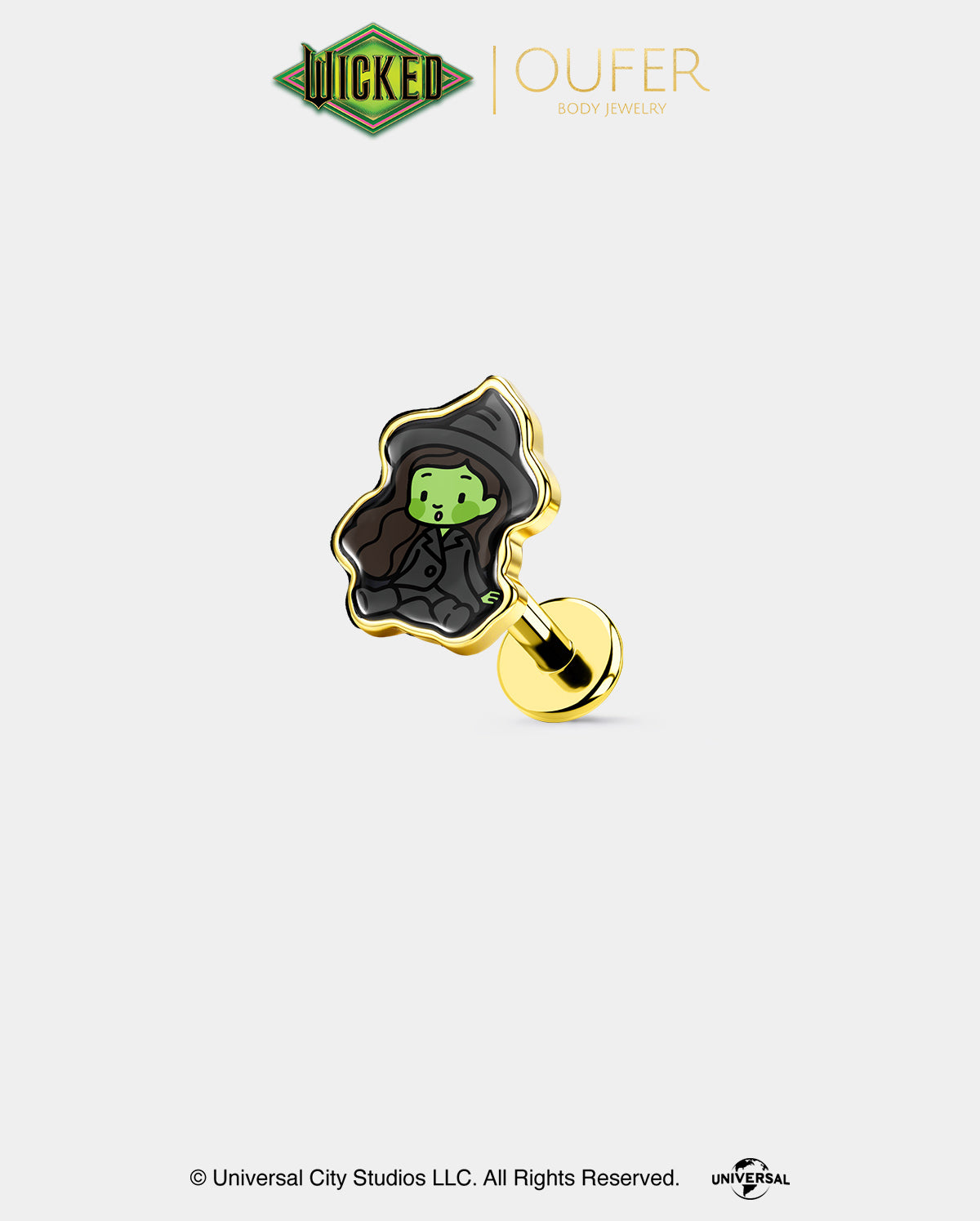 WICKED × OUFER 3PCS Glinda · Elphaba · Fiyero Earring Stud Set