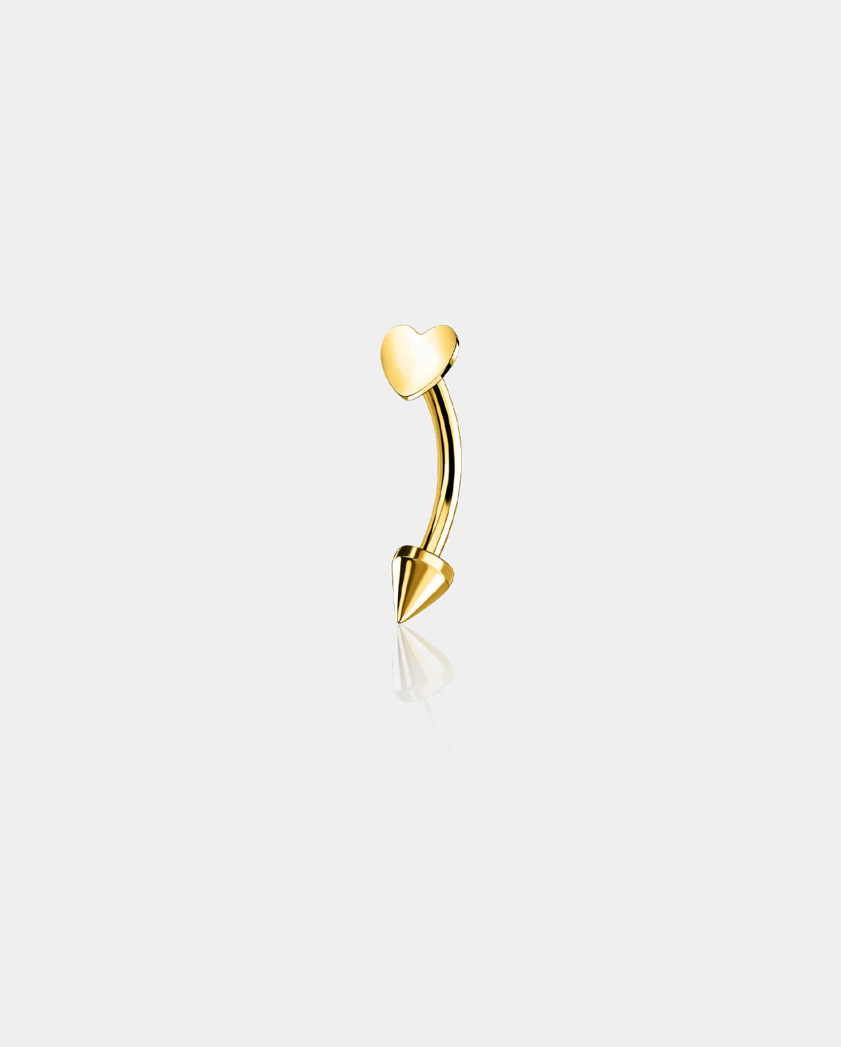 Flat Heart Spike Titanium Eyebrow Ring