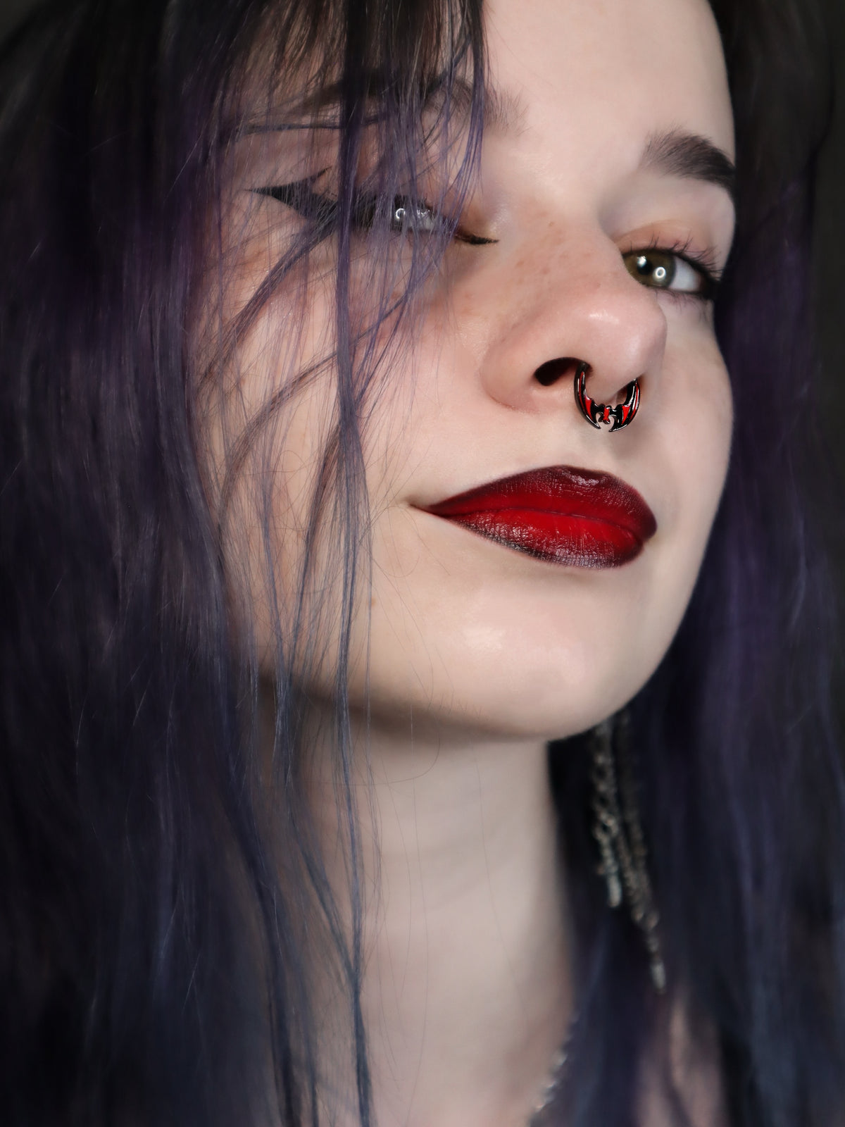 Upside-Down Bat Daith Septum Ring