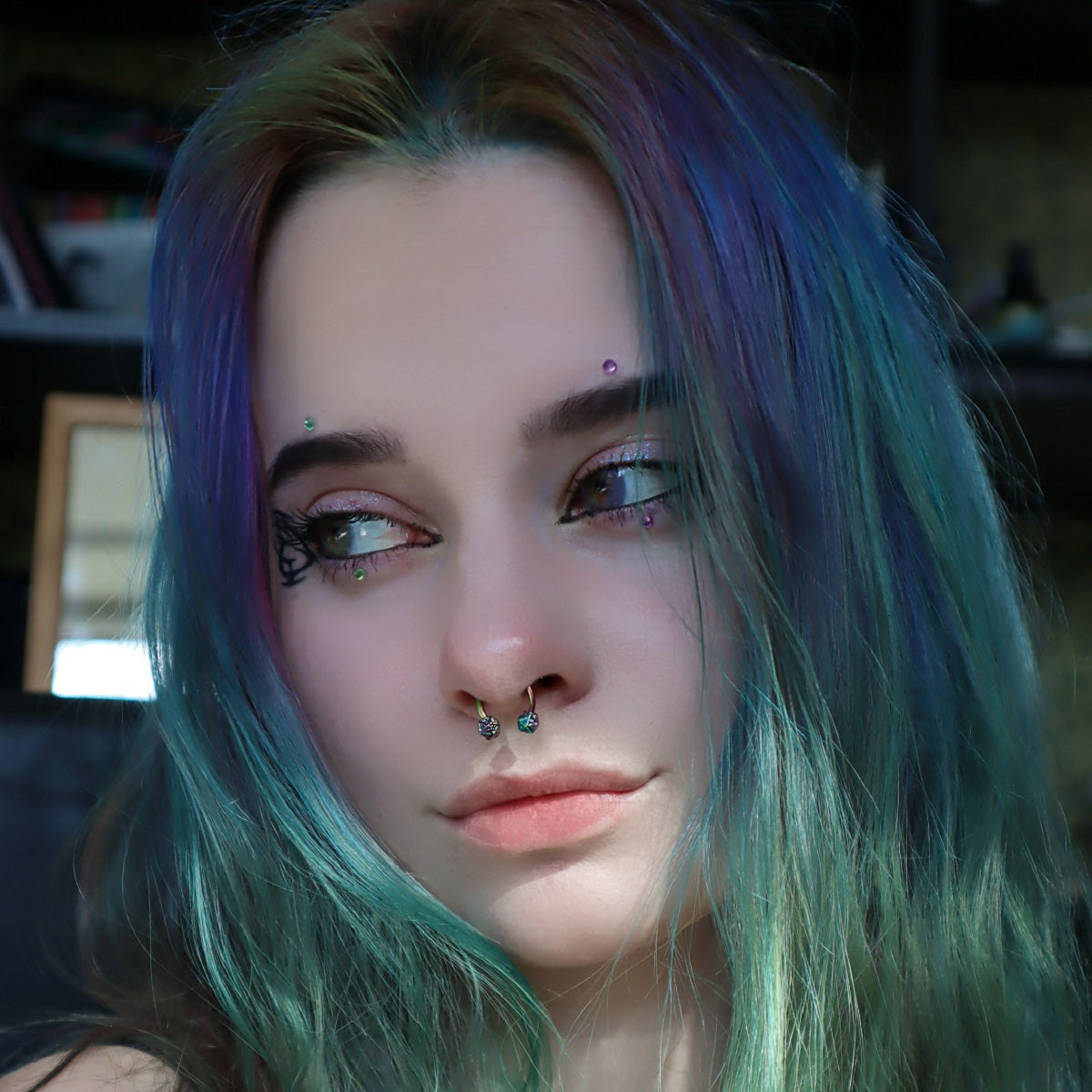 DND Dice Internally Threaded Horseshoe Septum Ring