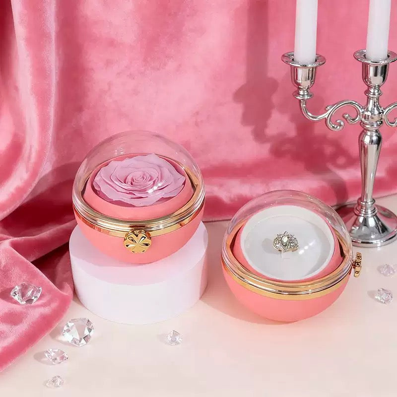 pink rose jewelry case