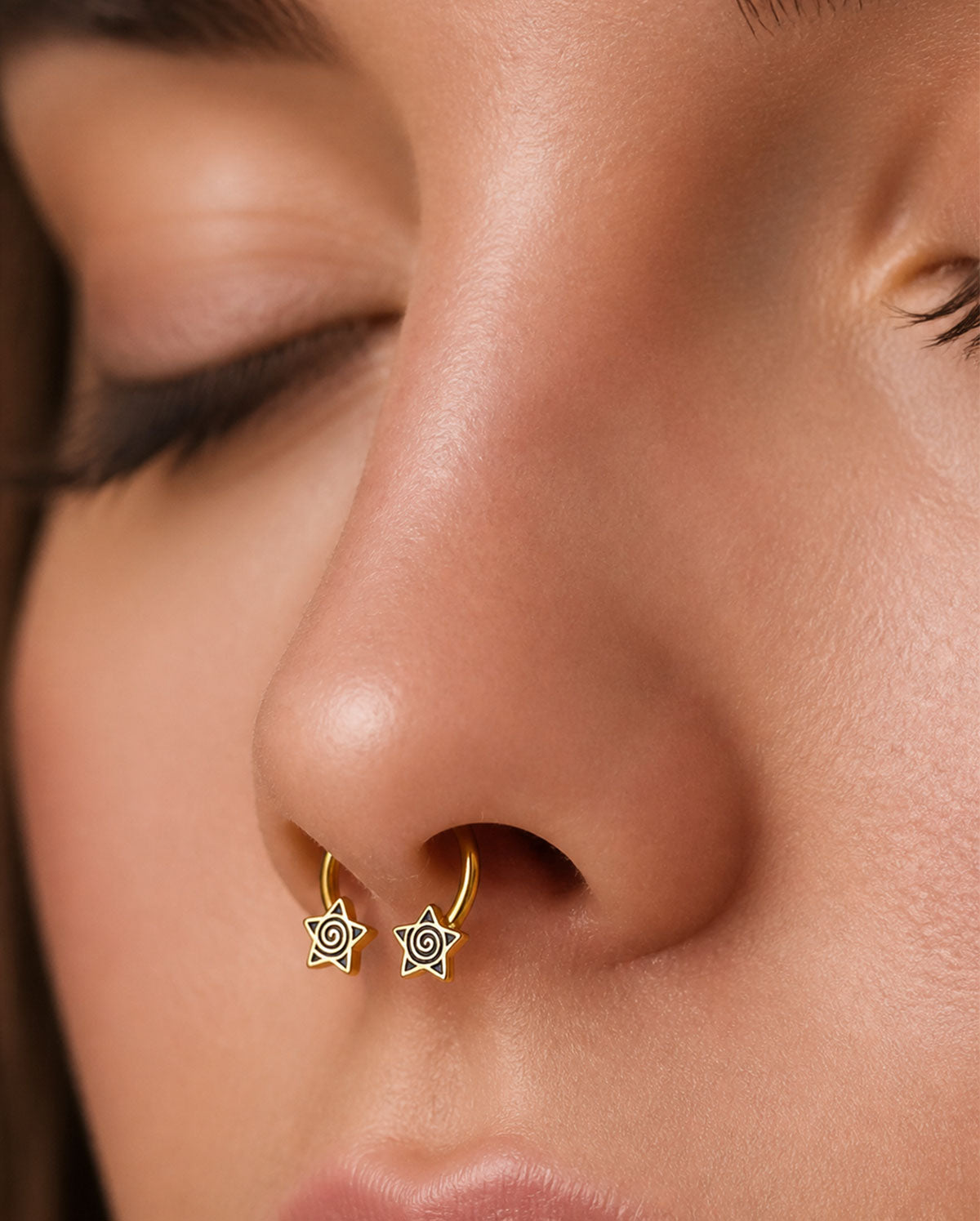 spiral star septum piercing