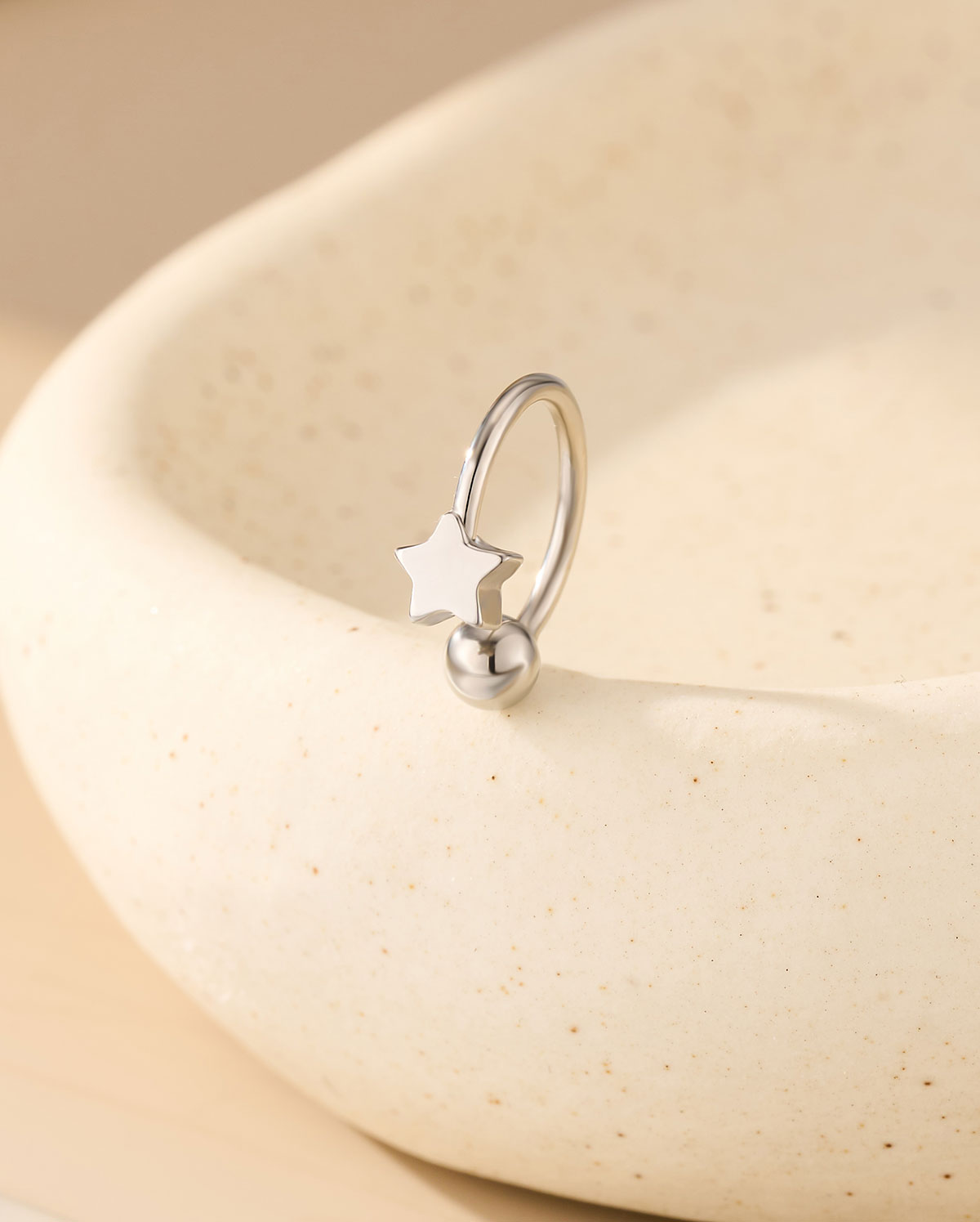 2PCS Star & Ball Lip Stud Set