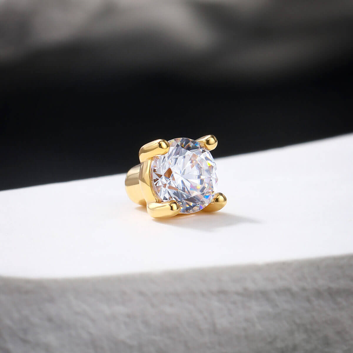 14K Gold CZ Replacement Belly Ring Ball
