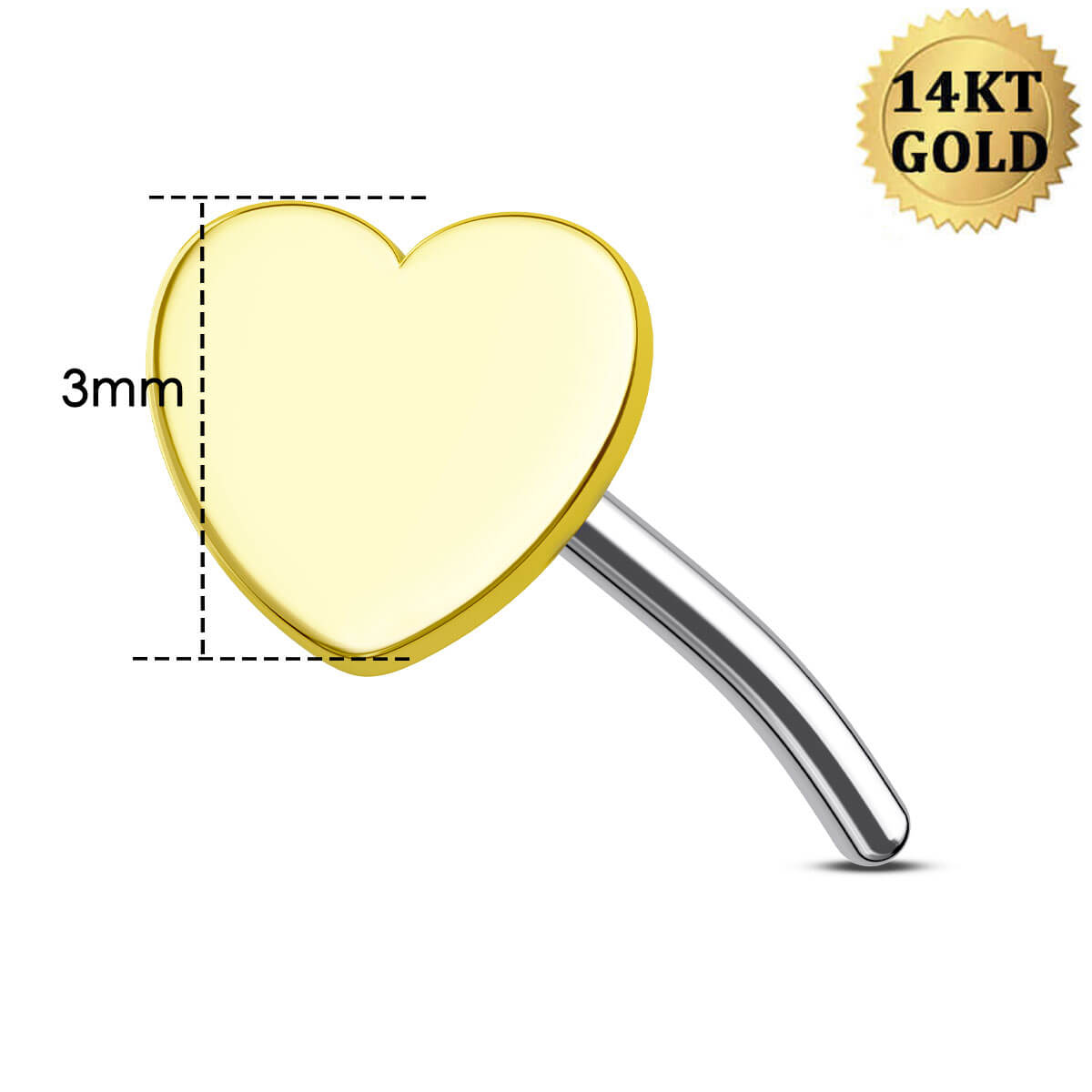 heart nose stud