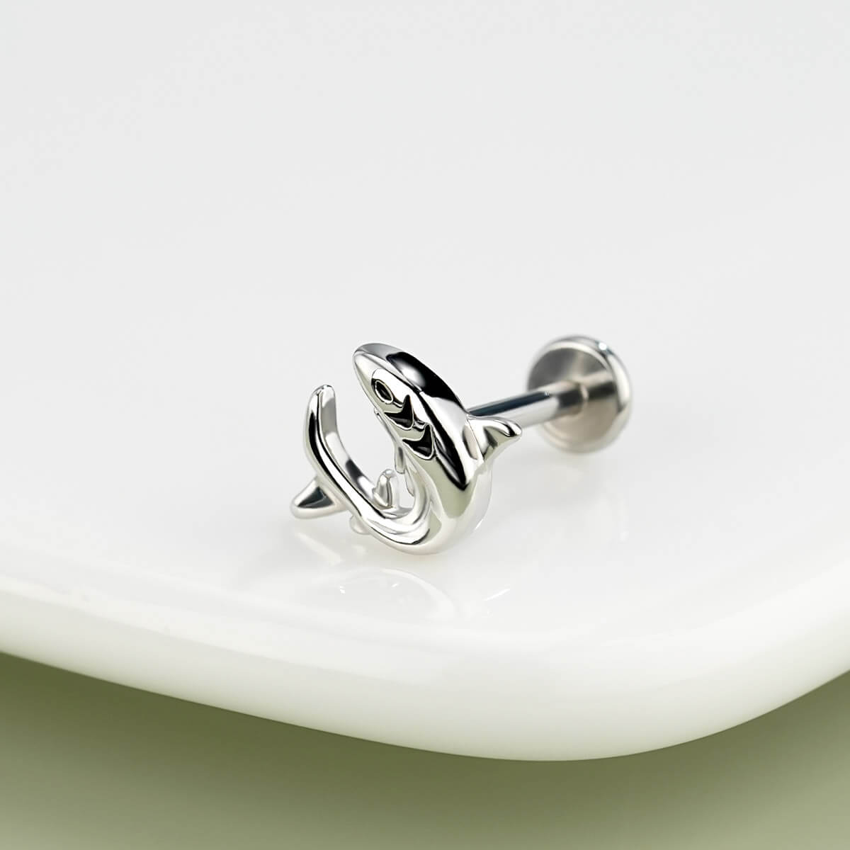 flat back shark helix stud