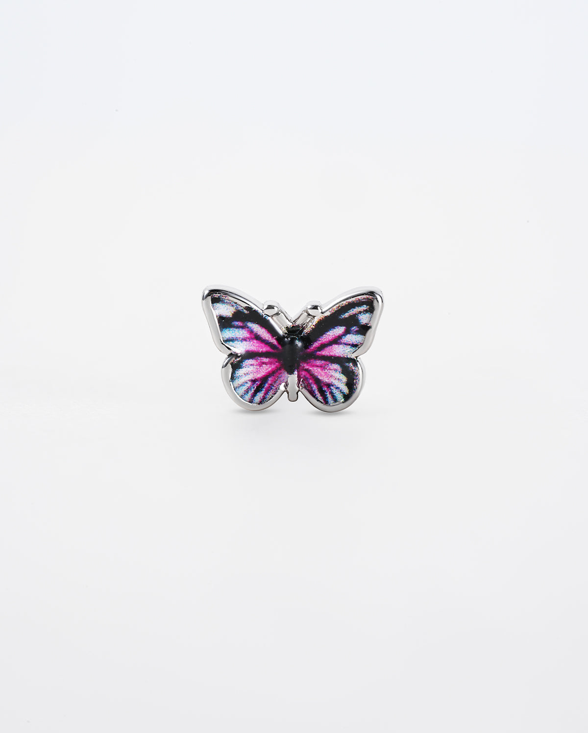 pink butterfly cartilage stud