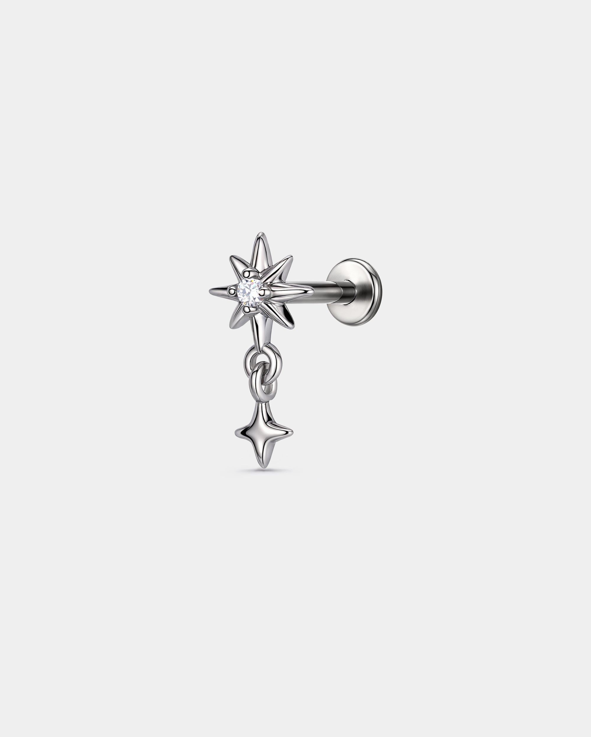 star dangle cartilage stud