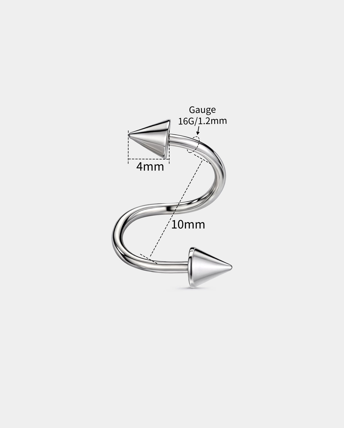 2PCS Spike S-Shaped Curved Barbell