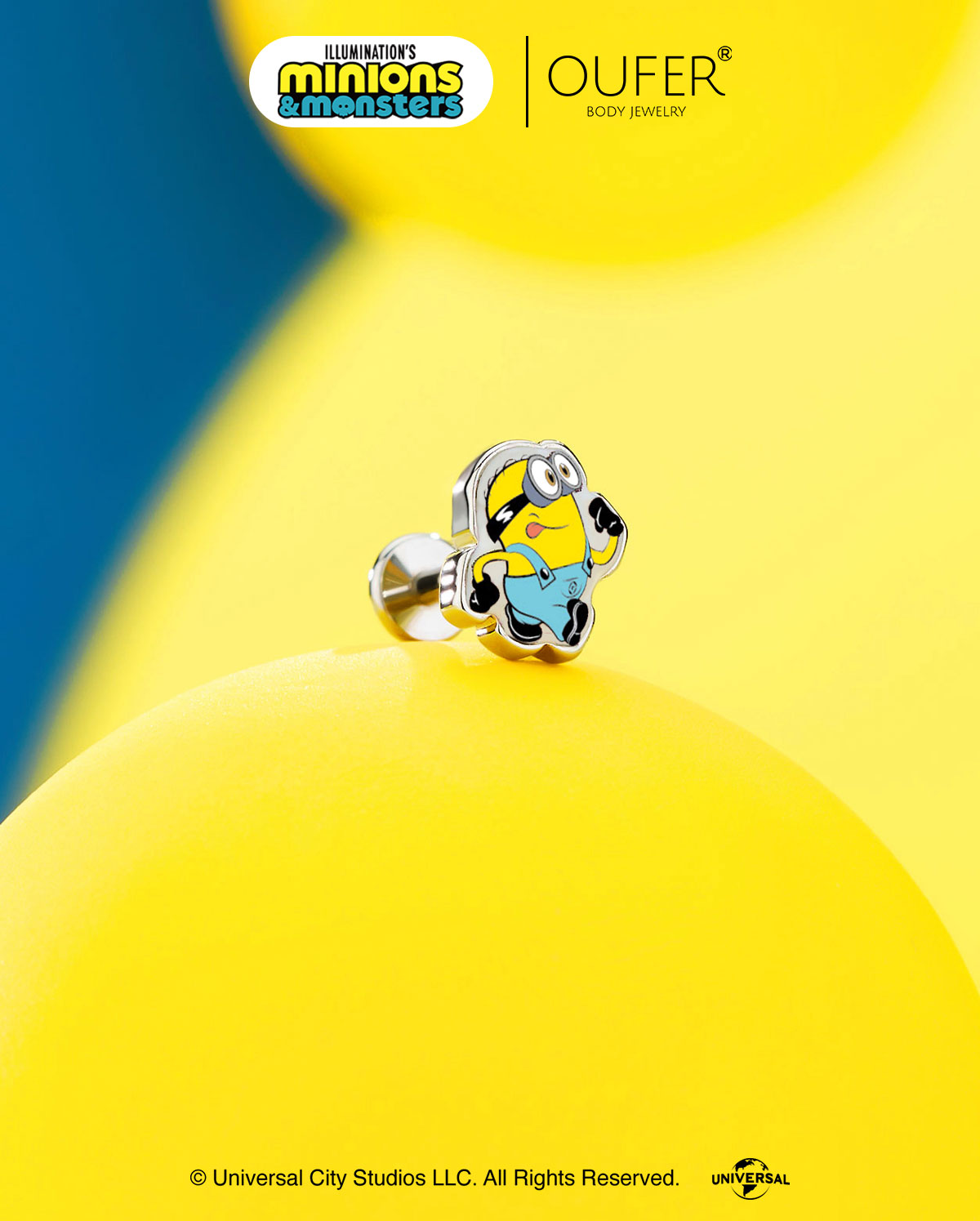 MINIONS × OUFER Forward Motion 3PCS Cartilage Stud Set