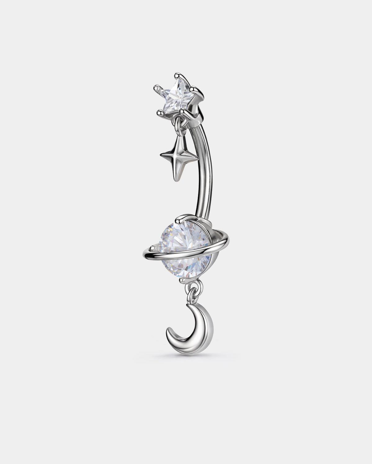 heart and moon dangle belly ring