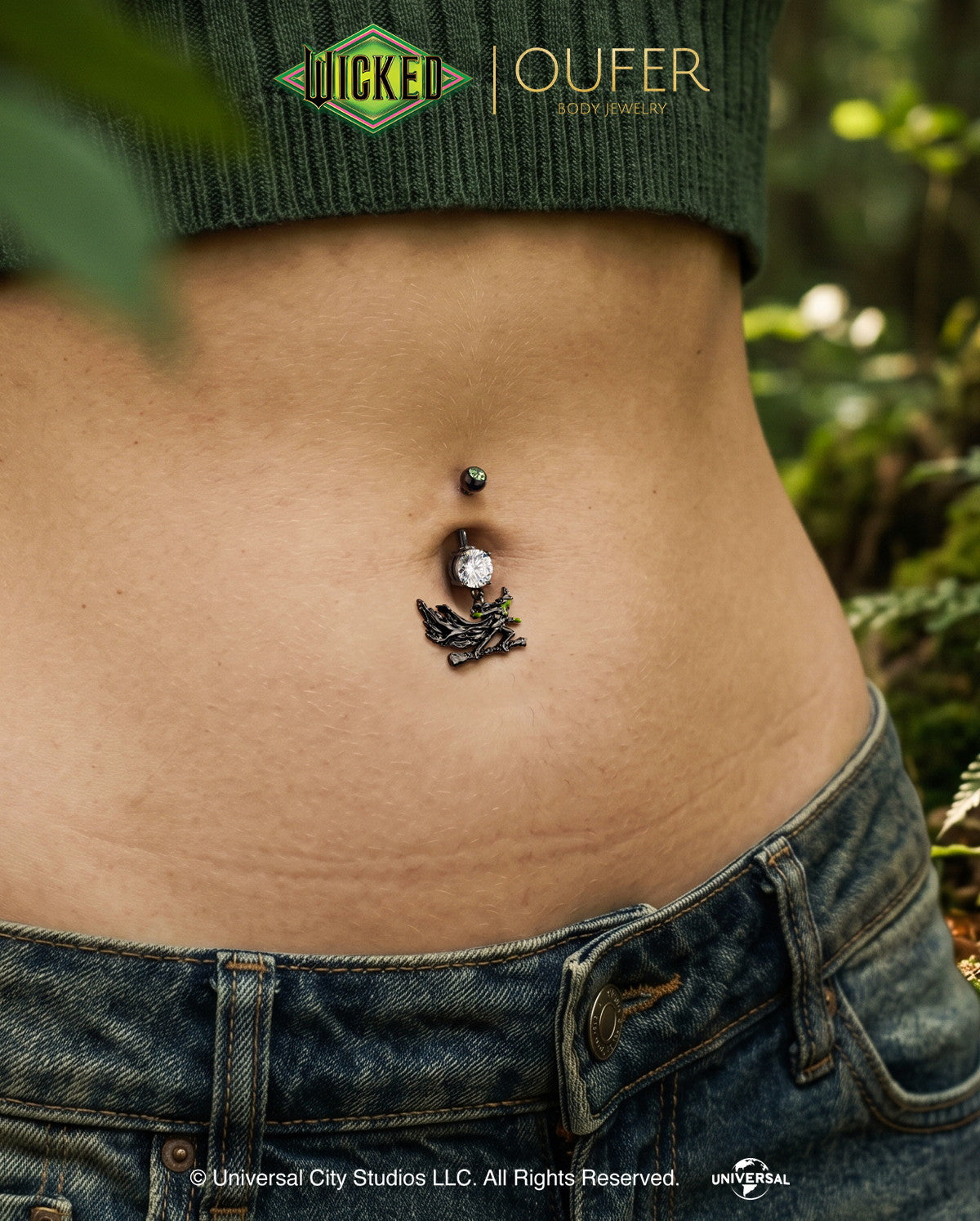 WICKED x OUFER Flying CZ Dangle Belly Ring