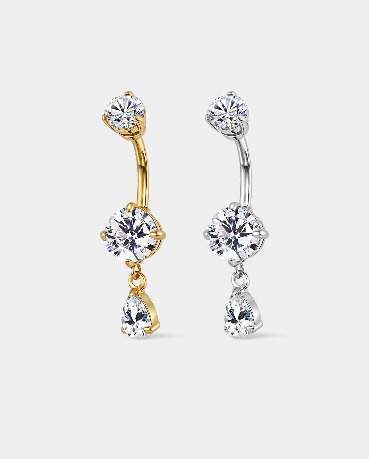 oufer triple cz belly ring
