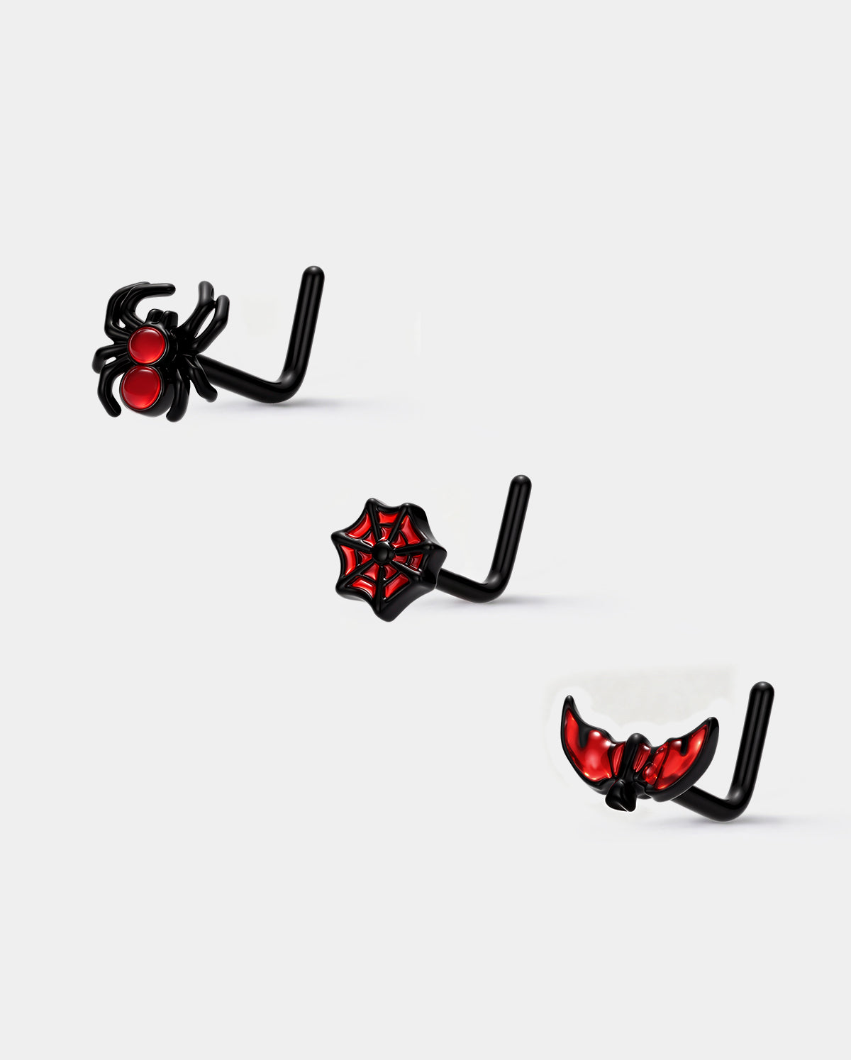 2026 spider bat web nose stud set