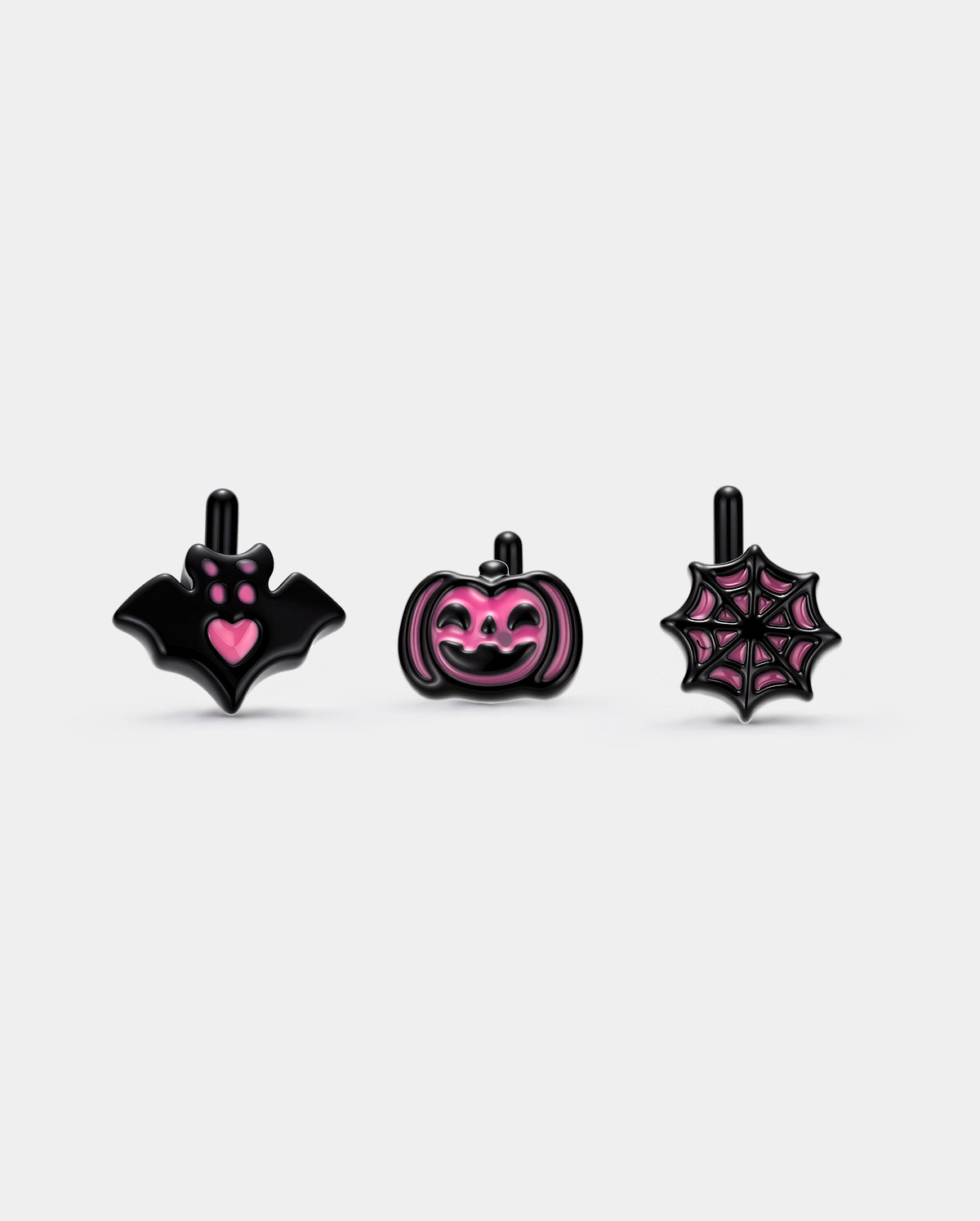 bat pumpkin web nose stud set