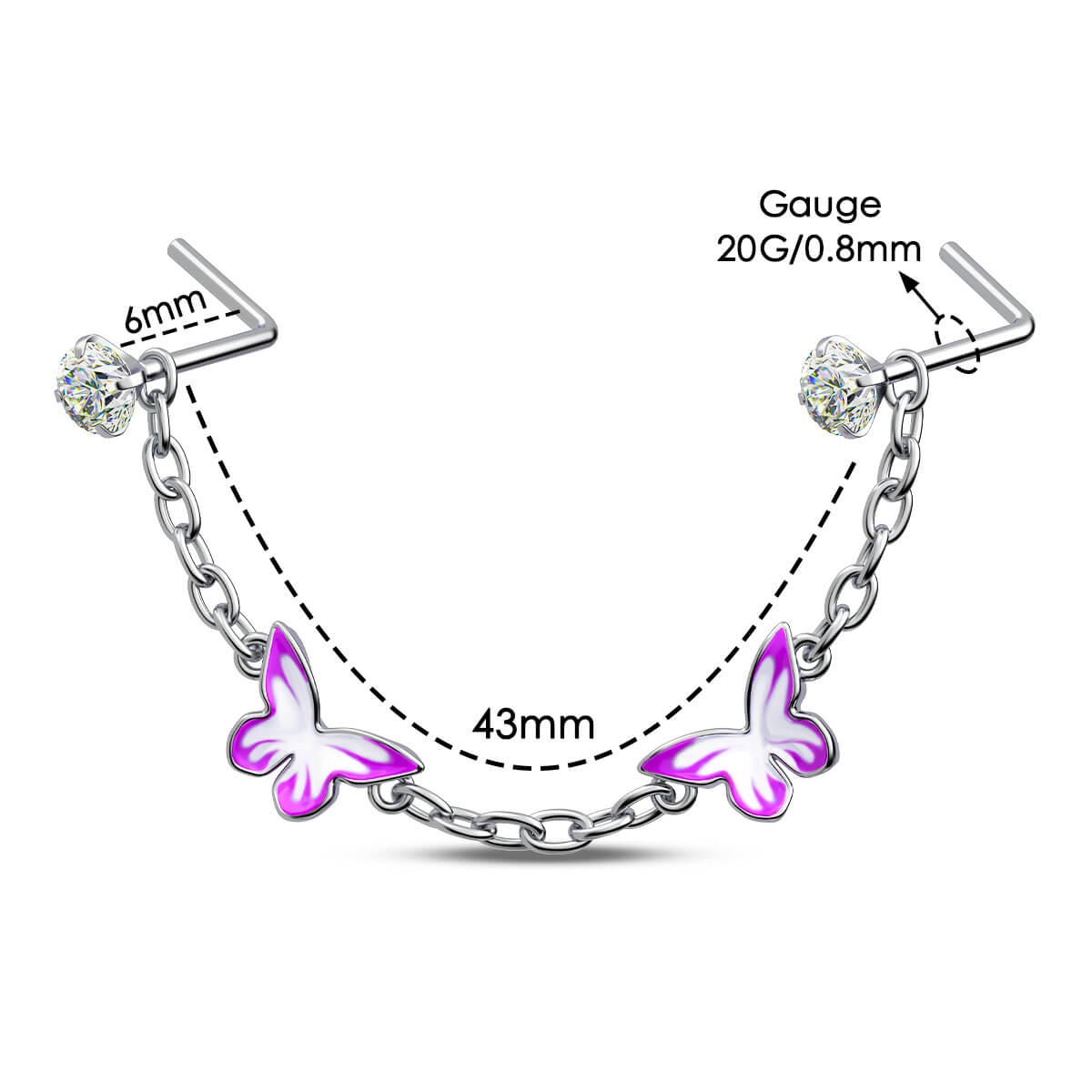 20g nose chains