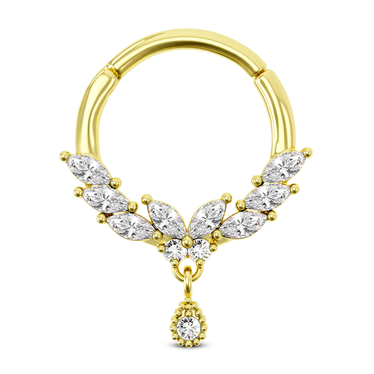 Butterfly CZ Dangle Septum Ring
