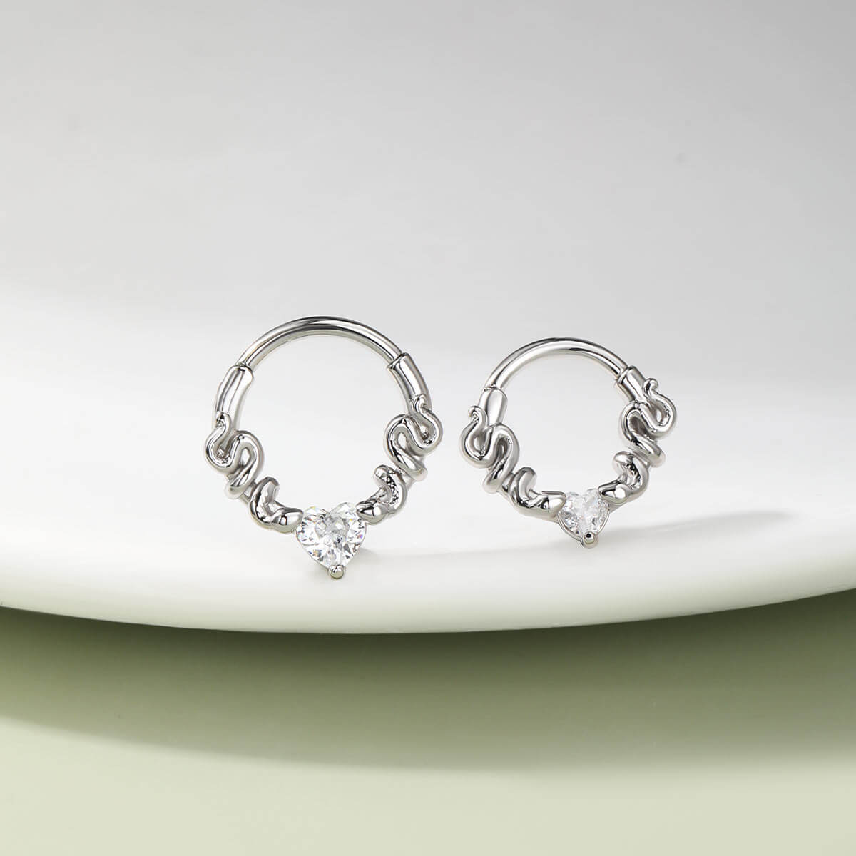 oufer snake and heart septum ring