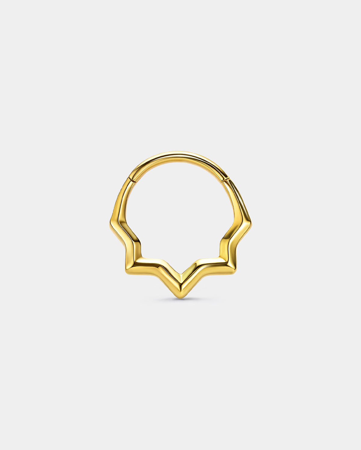 gold half-star septum ring