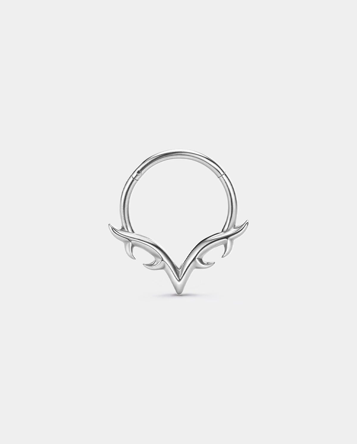 silver V-Crest septum ring