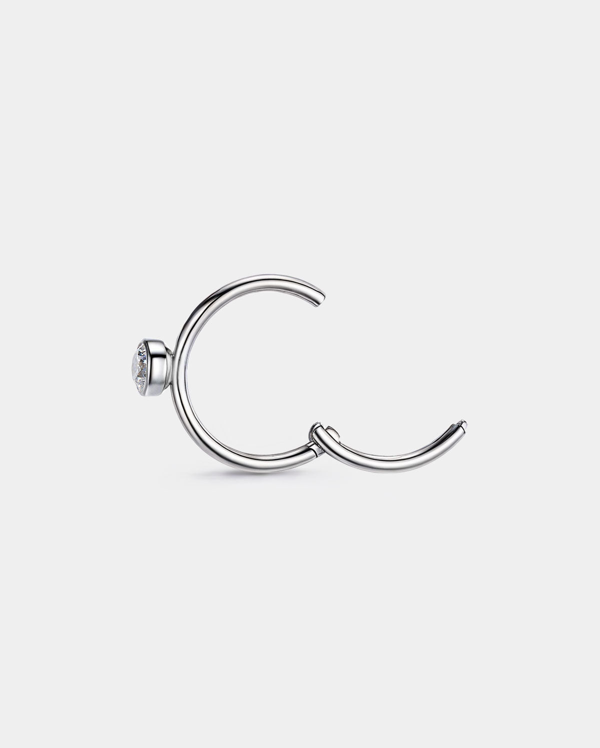 Bezel CZ Segment Nose Hoop