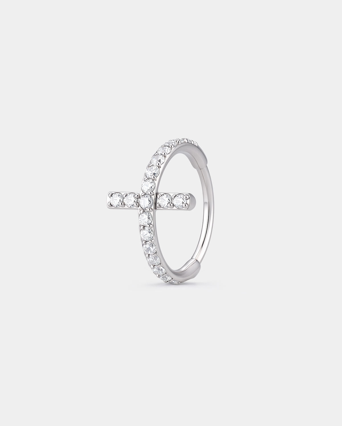 silver cross nose ring