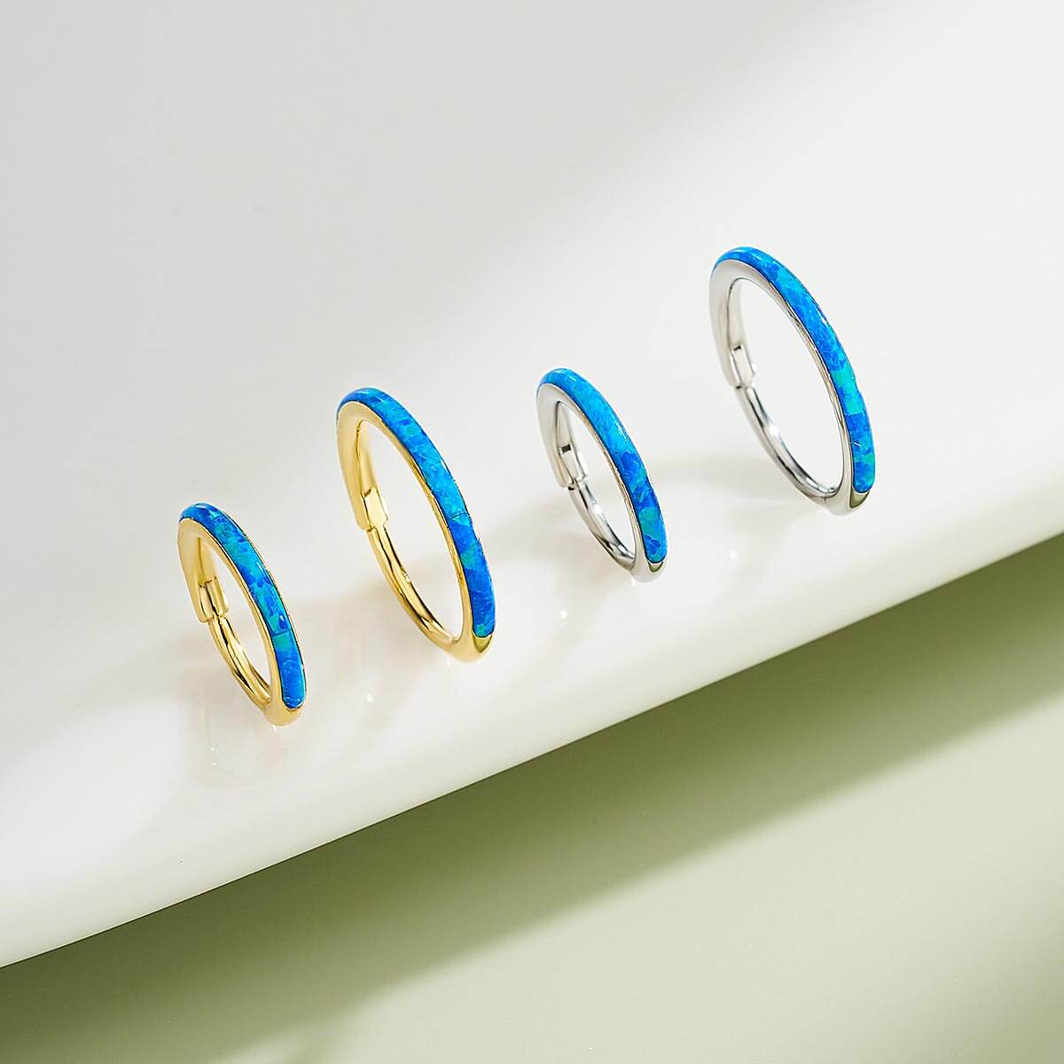 Opal Hinged Segment Nose Ring