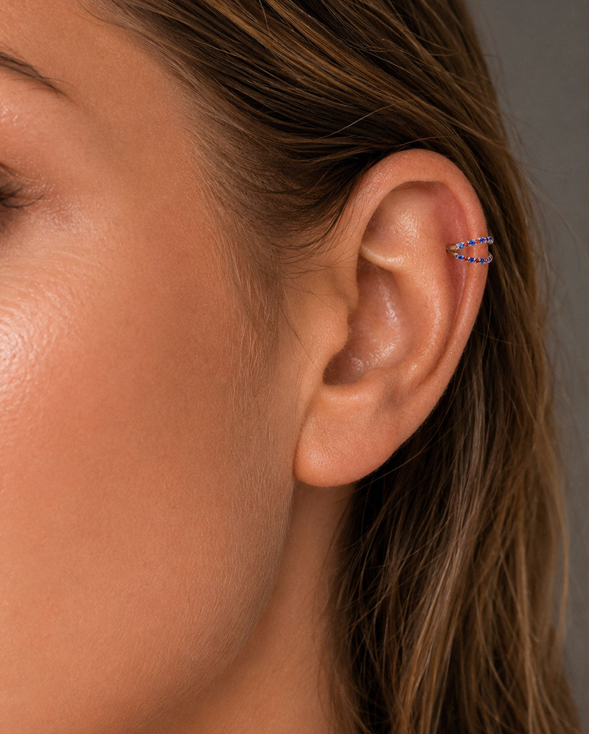 20G Double Nez Hoop Conch Boucle d'oreille CZ Helix Boucle d'oreille