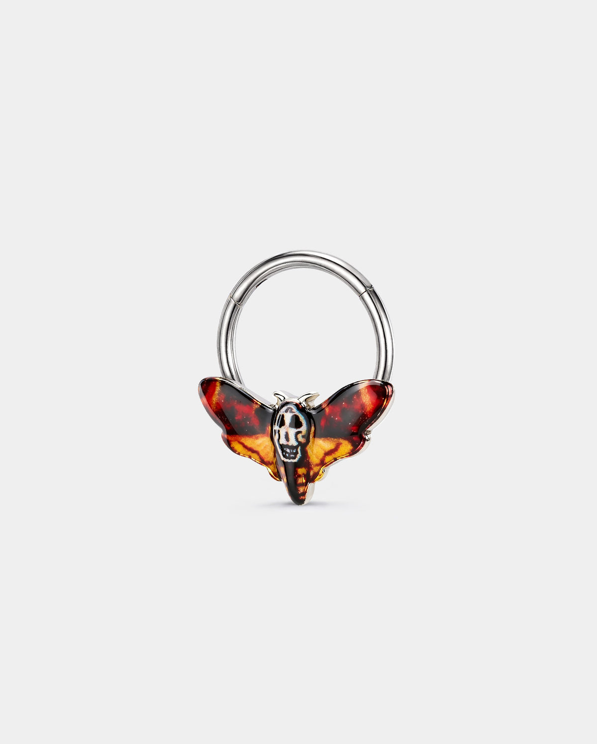 hinged Death’s-Head Moth septum ring