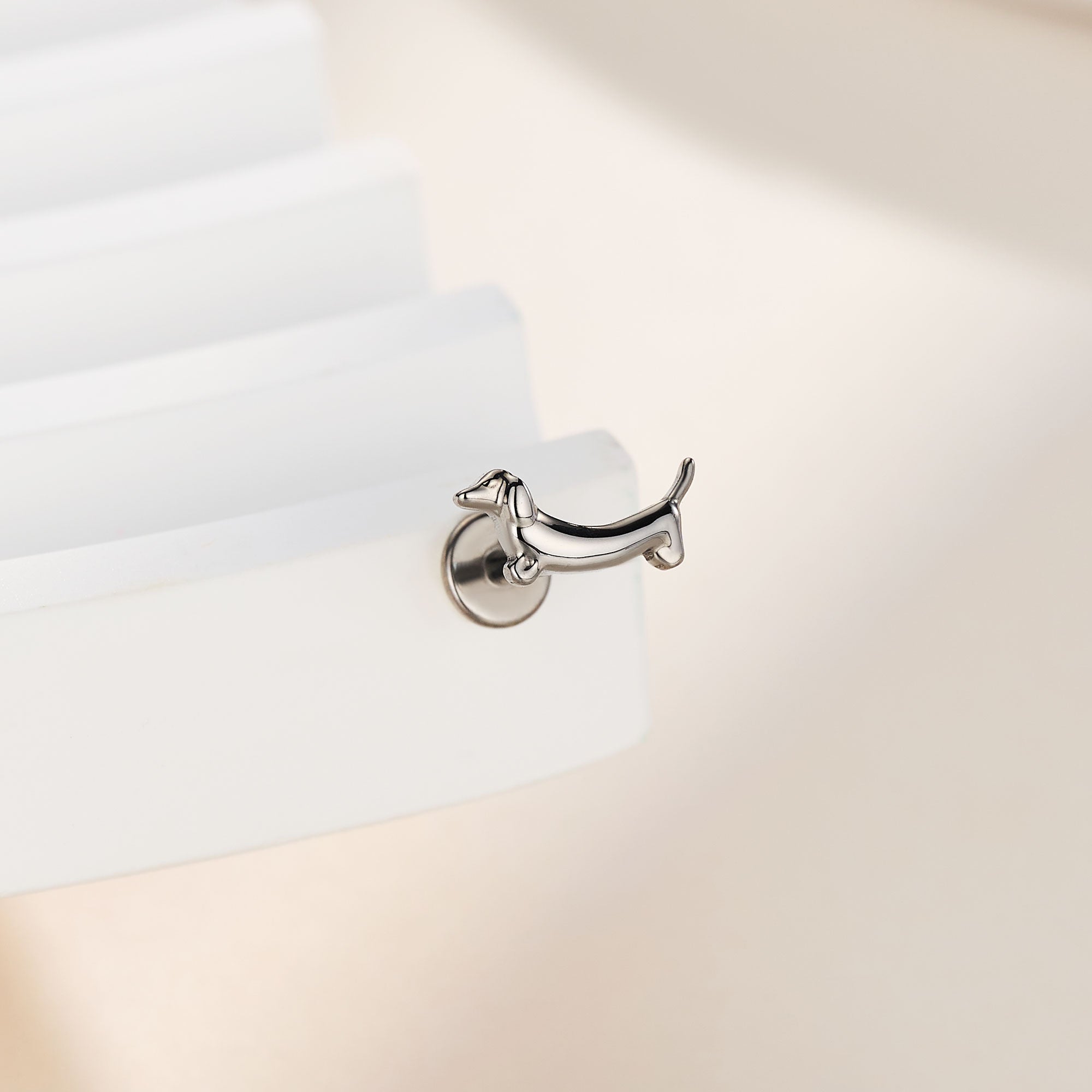 flat back Dachshund helix stud