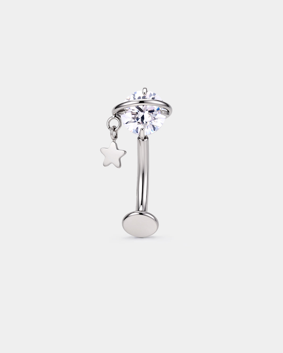 star dangle floating belly ring