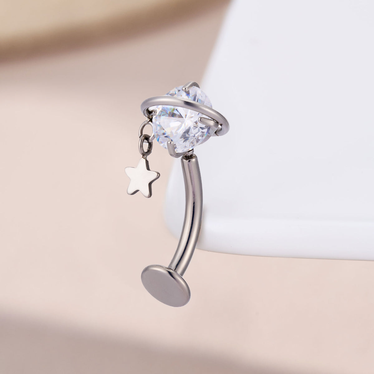 Planet Threadless Floating Titanium Belly Ring