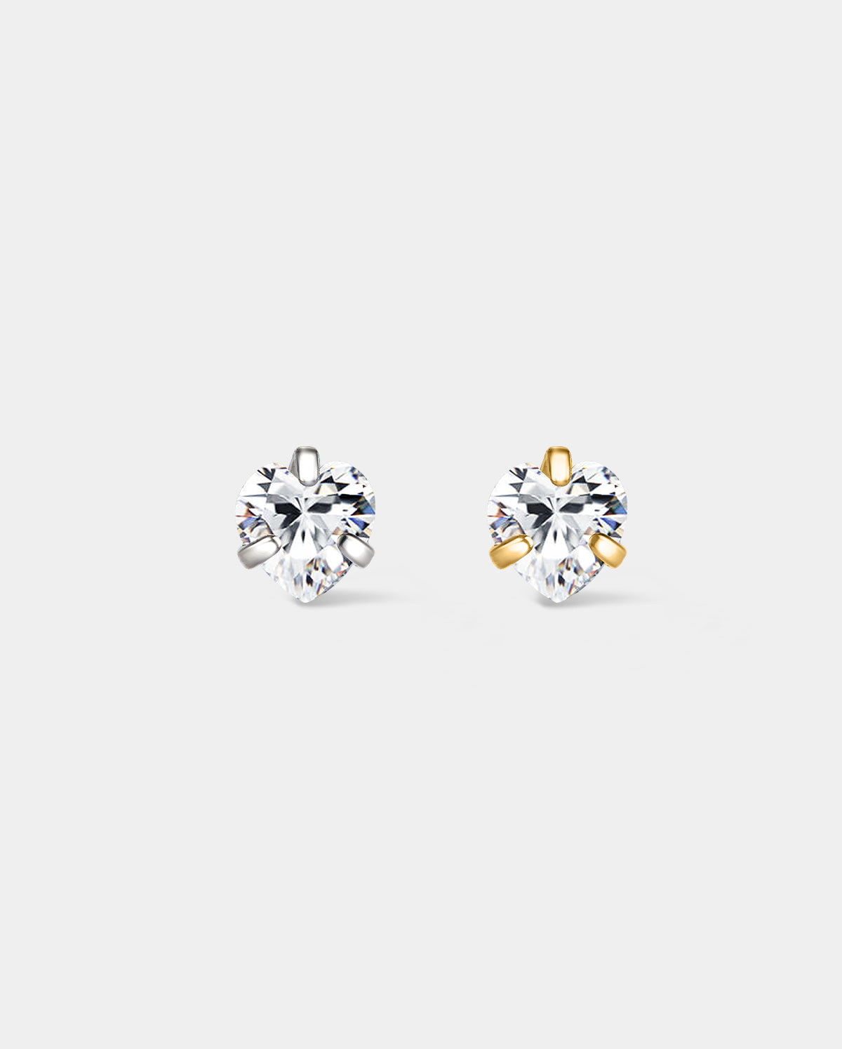 Heart CZ Titanium Threadless Nose Stud