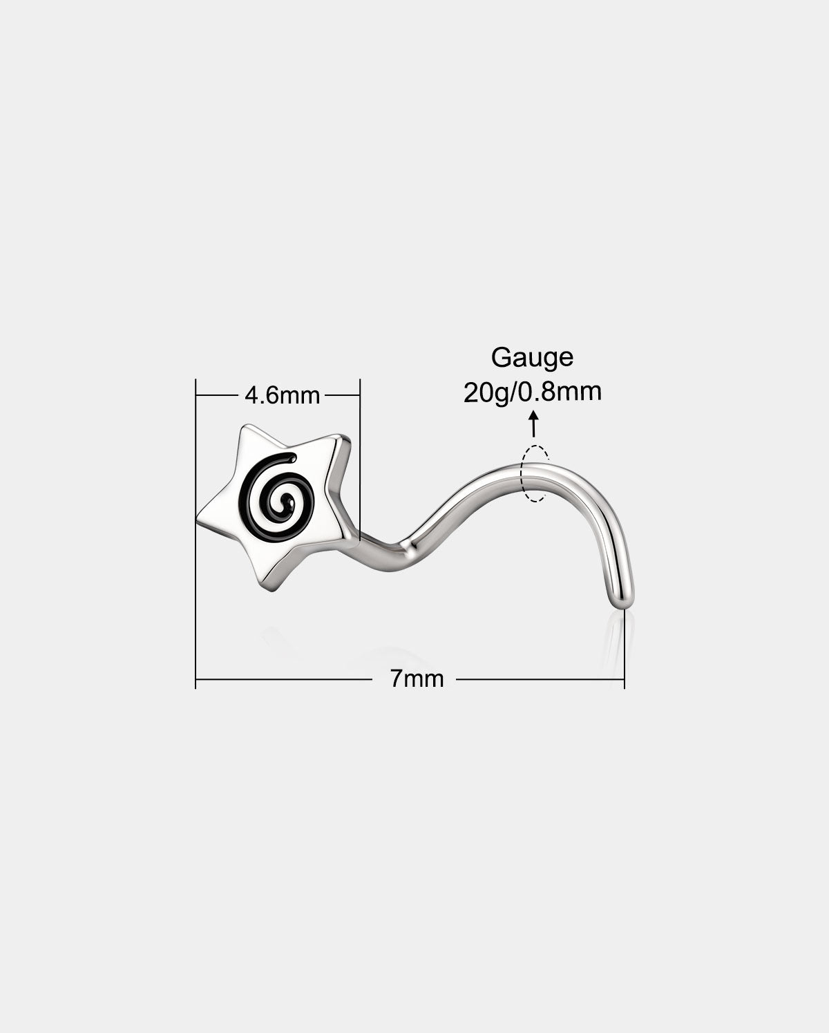 Spiral Star Titanium Nose Screw Stud