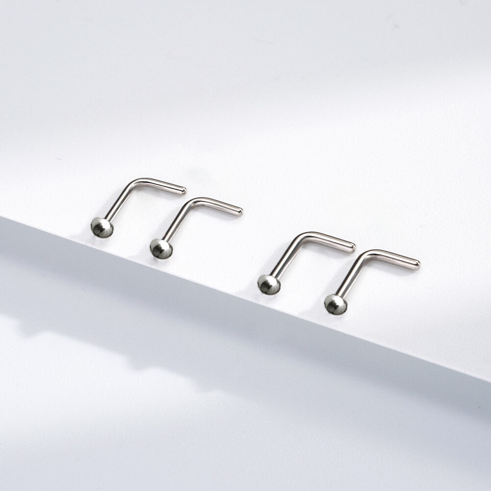half ball L shaped nose stud