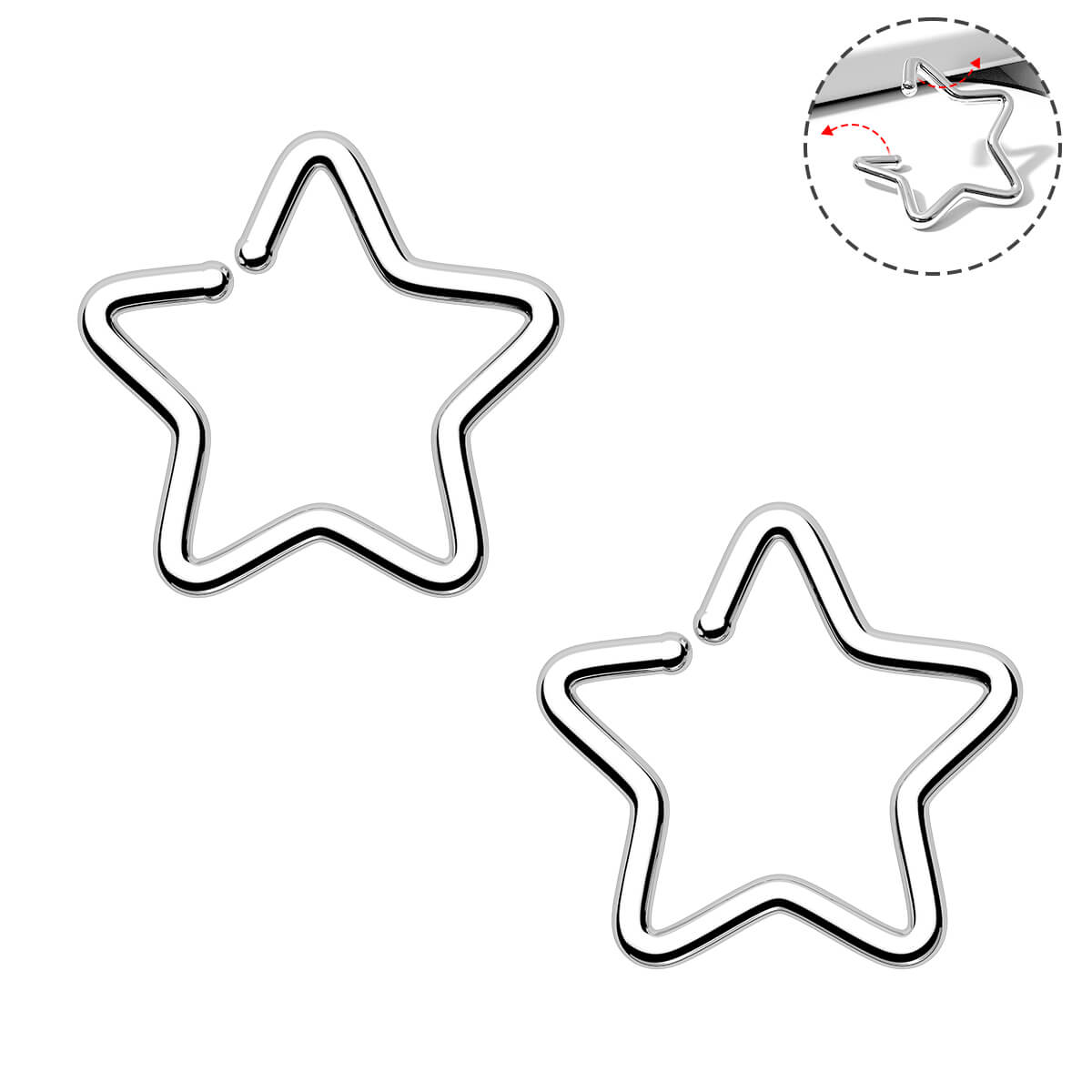 titanium star nose ring