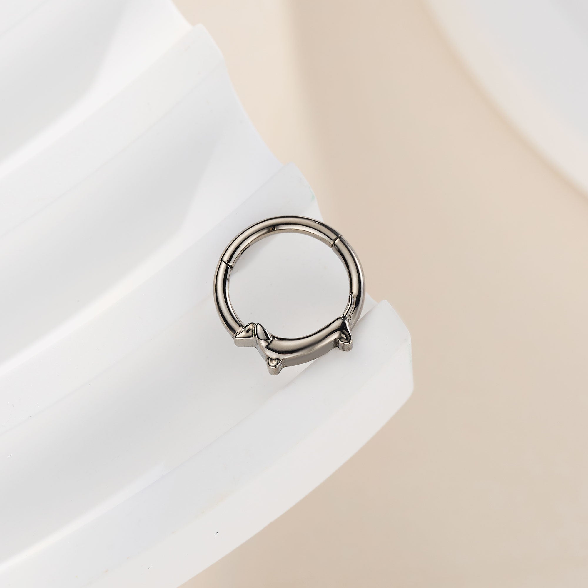 Dachshund Titanium Segment Septum Ring