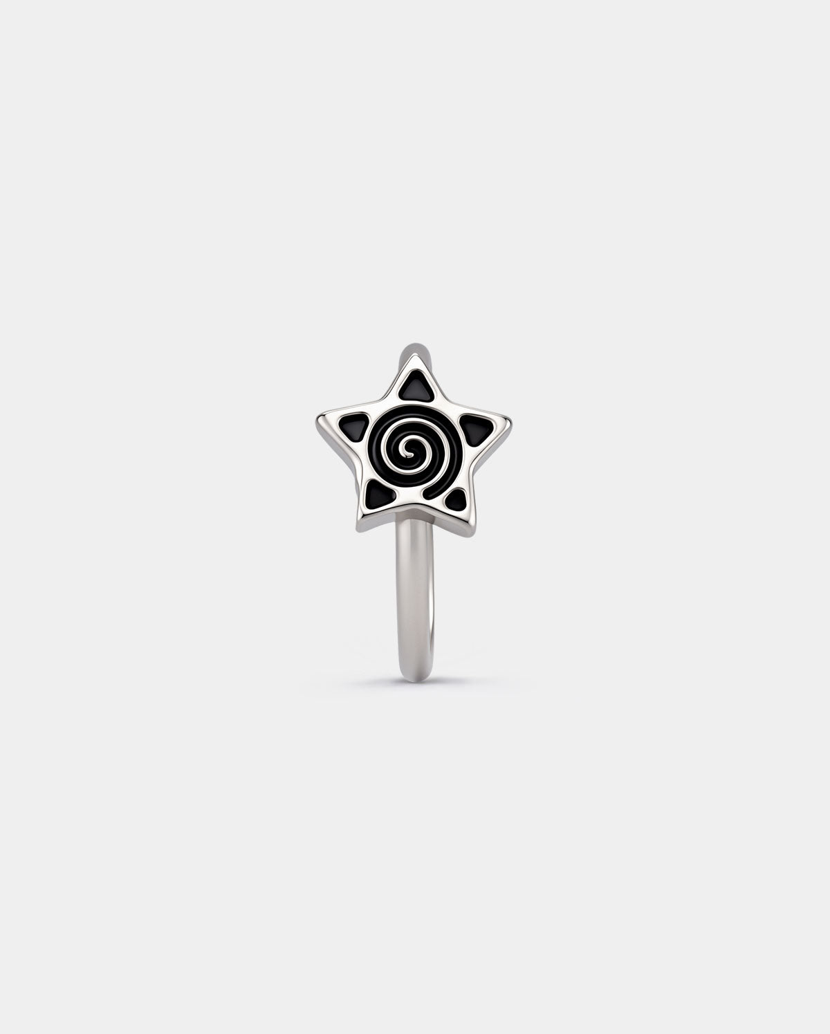 Oxidized Spiral Star Titanium Nose Ring