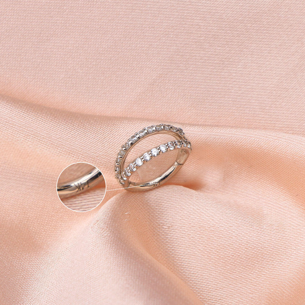 white gold nose ring with diamonds